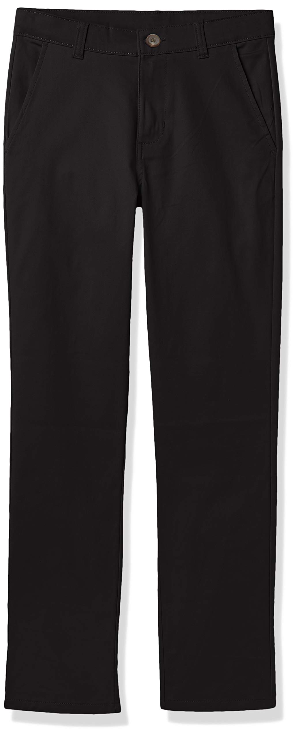 Chino stretch garçon Nautica noir 20 Husky avec devant plat lisse - 5