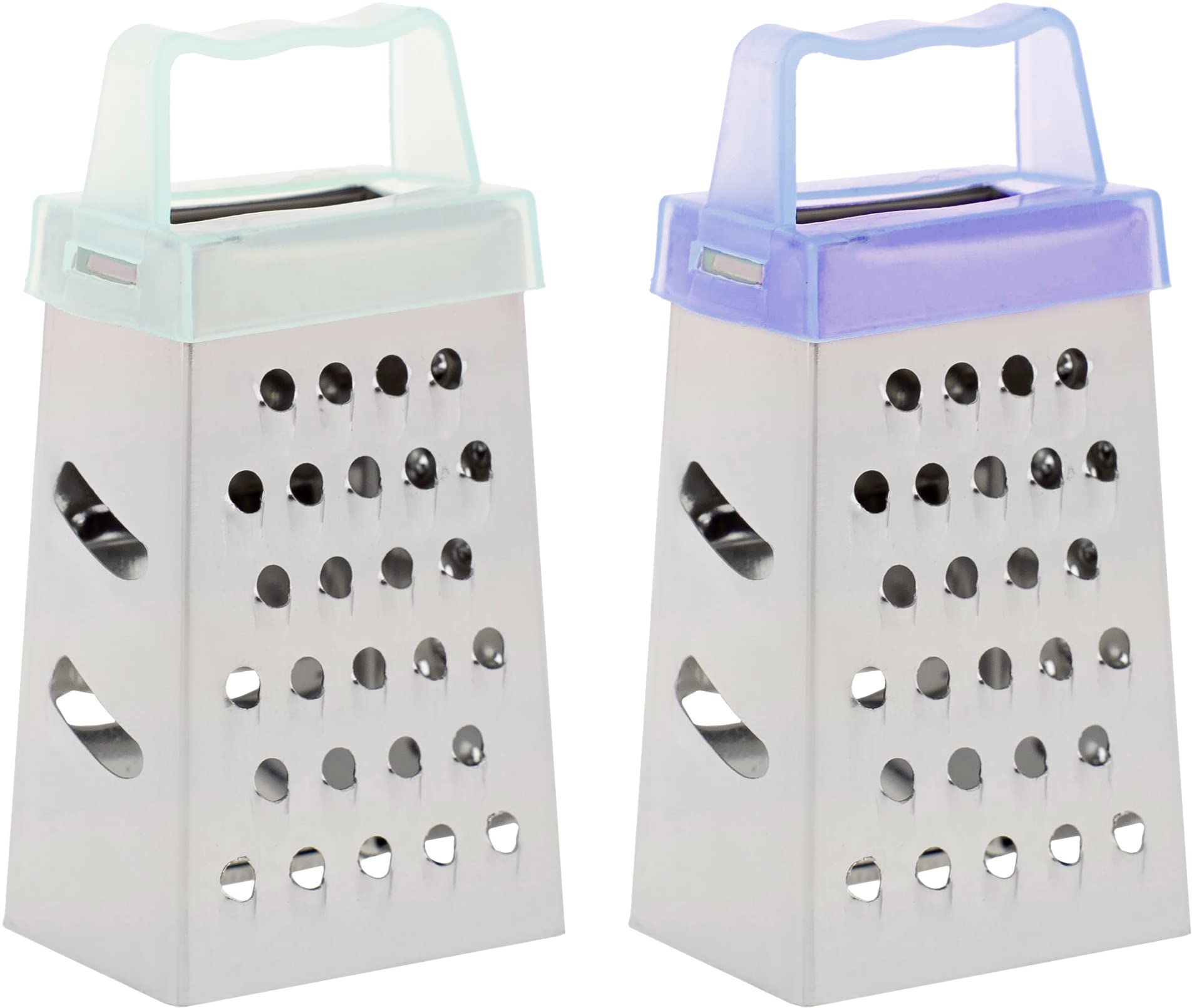 Small Food Garlic Grater - Pack of 2 - Tiny Size Box Grater - Cheese and Ginger Mini Graters for Kitchen