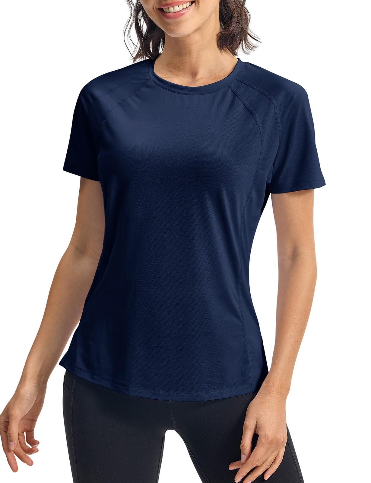 BGOWATU Workout Shirts for Women Short Sleeve, Quick Dry Athletic Tops for Women, UPF 50+ Gym Running Yoga Exercise T-Shirt