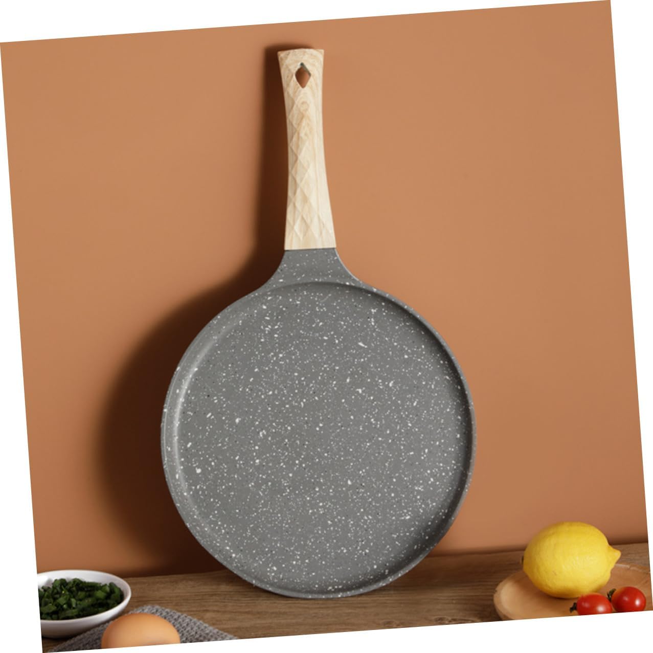 Aluminum Alloy 24cm Nonstick Crepe Pan and Tortilla Frying Pan for Pancakes and Eggs, Small Skillet for Breakfast Cooking, Sturdy Surface without Coating