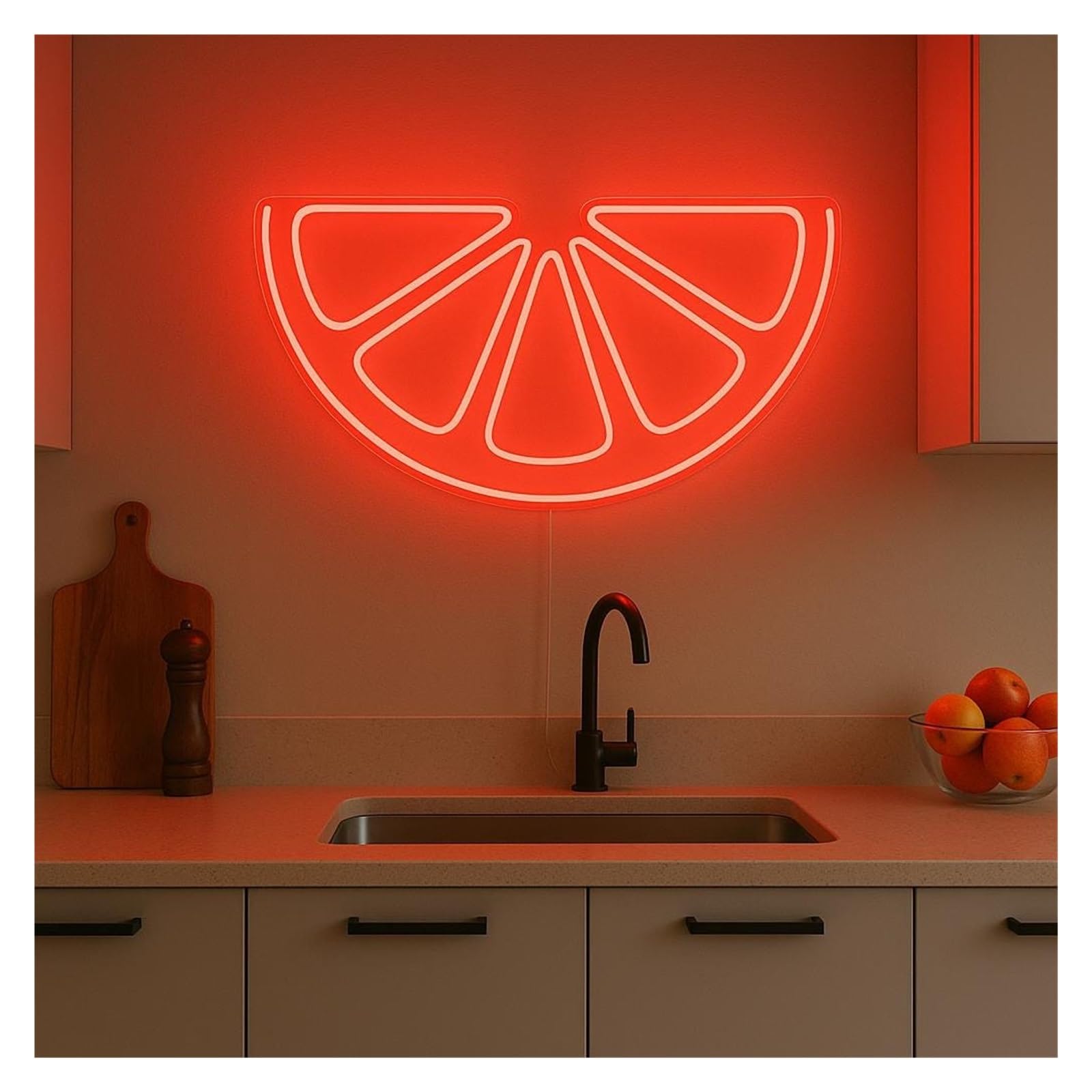 Shouxi D Sign Lamp Lemon Slice Neon Sign, Suitable For Fruit Shop Or Bar Wall Ecor With Immable 51Cm