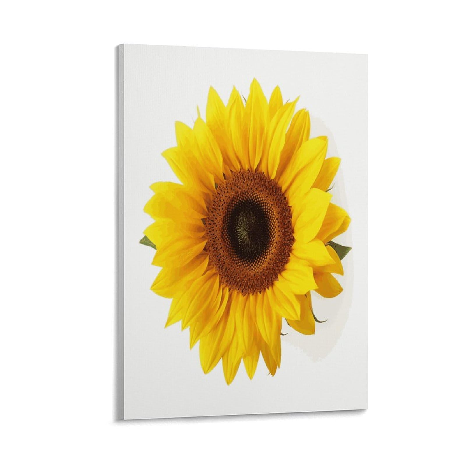 LDGSUPH Sunflower Isolated Canvas Wall Art Prints Hangable Decor Painting for Wall Prints Painting Artwork Modern Decorative Artwork Ready to Hang Wall Pictures for Home Decor 20x30inch(50x75cm)