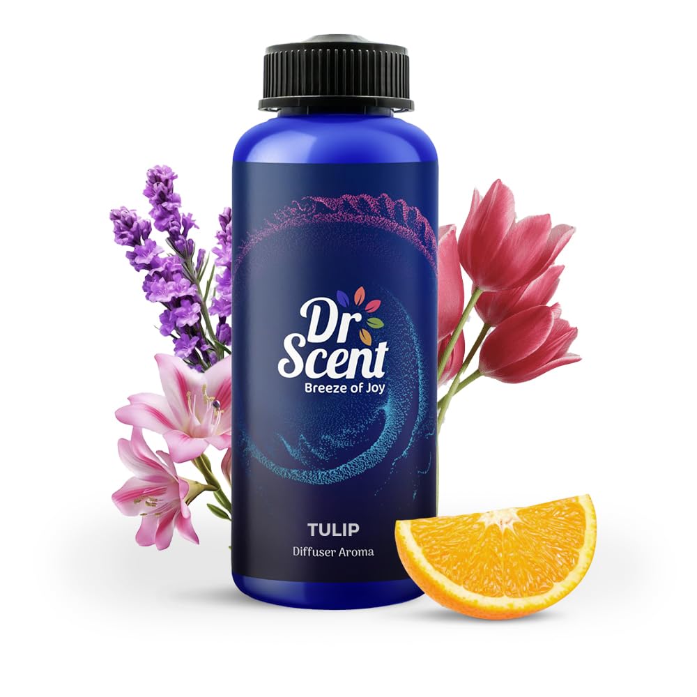 Dr Scent Breeze Of Joy Diffuser Aroma Tulip 500 ml | Fragrance with Apple & Brazilian Orange Base, Lavender, Lychee & Peach Middle, Lily, Jasmine & Magnolia Bottom Notes