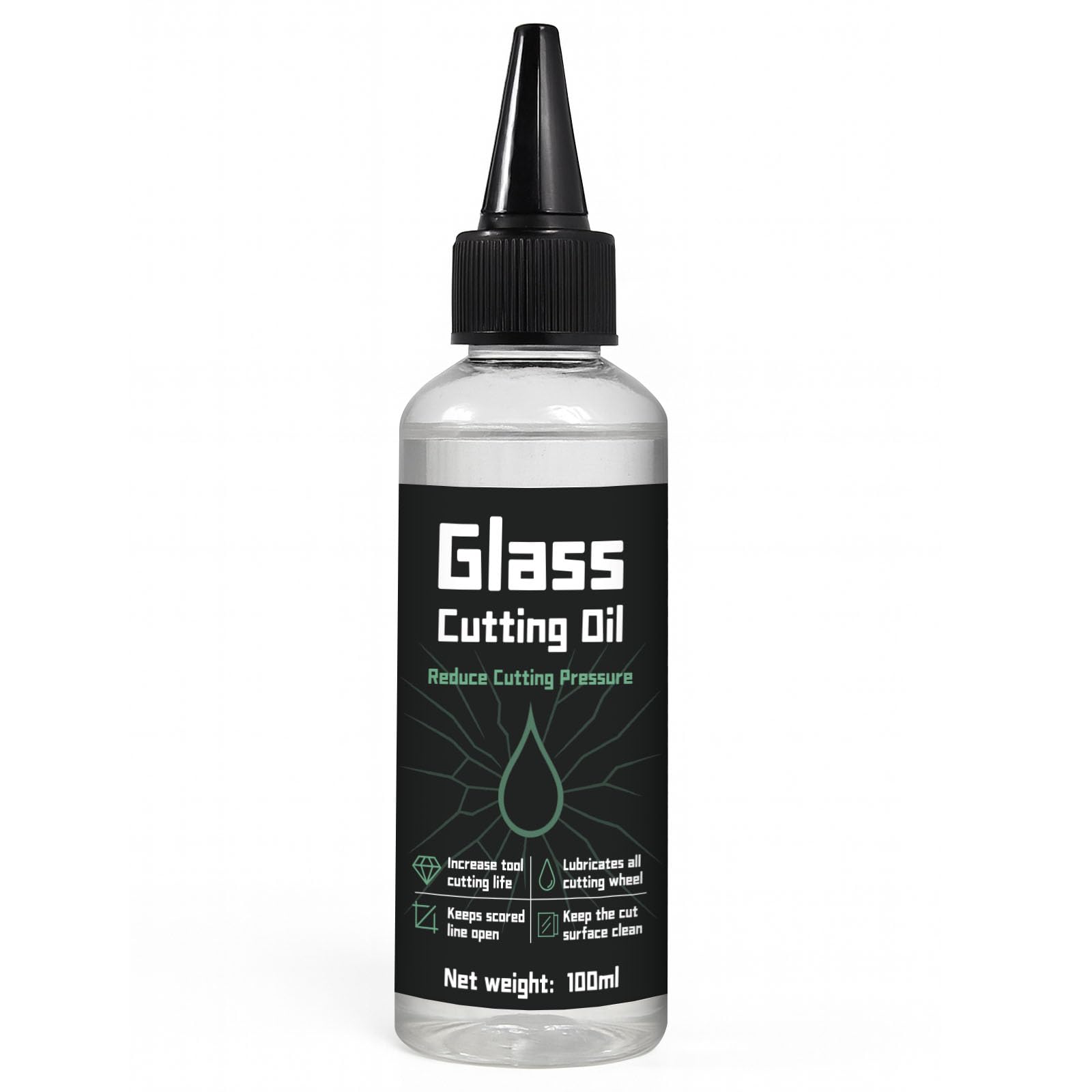 1DFAUL 100ml Glass Cutting Oil Reduce Friction & Breakage, Extend Tool Life