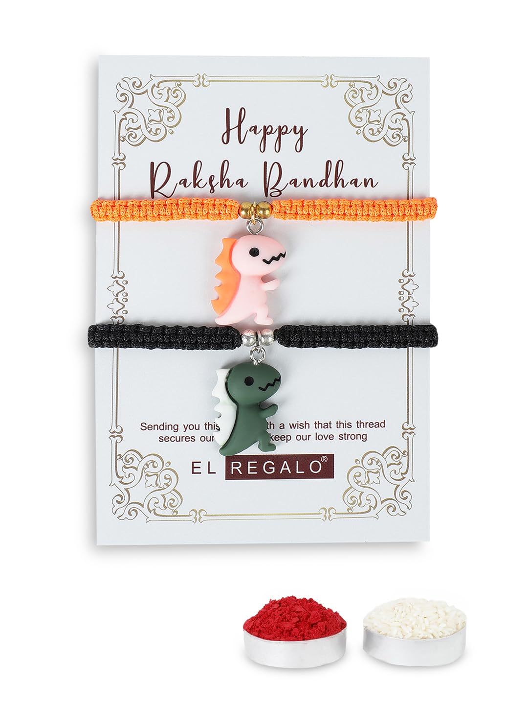 See full amazon price history chart for El Regalo 2PCs Cute Kids Dinosaur Bracelets Rakhi Combo for Brother with Roli Chawal, Rakhi Message Card in Rakhi Gift Box (Black Yellow) El Regalo 2PCs Cute Kids Dinosaur Bracelets Rakhi Combo for Brother with Roli Chawal, Rakhi Message Card in Rakhi Gift Box (Black Yellow) (B0DB2QZS33) Amazon Price History, Amazon Price Tracker