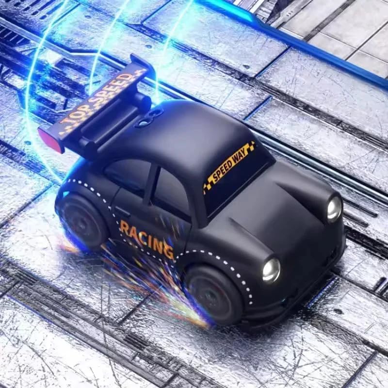 Image of Rechargeable Remote Control Racing Car for Kids | 2.4GHz RC Sports Car with LED Headlights, USB Charging, Easy Controller, High Speed Toy Car for Boys & Girls Age 3+ Birthday Gift (Black)