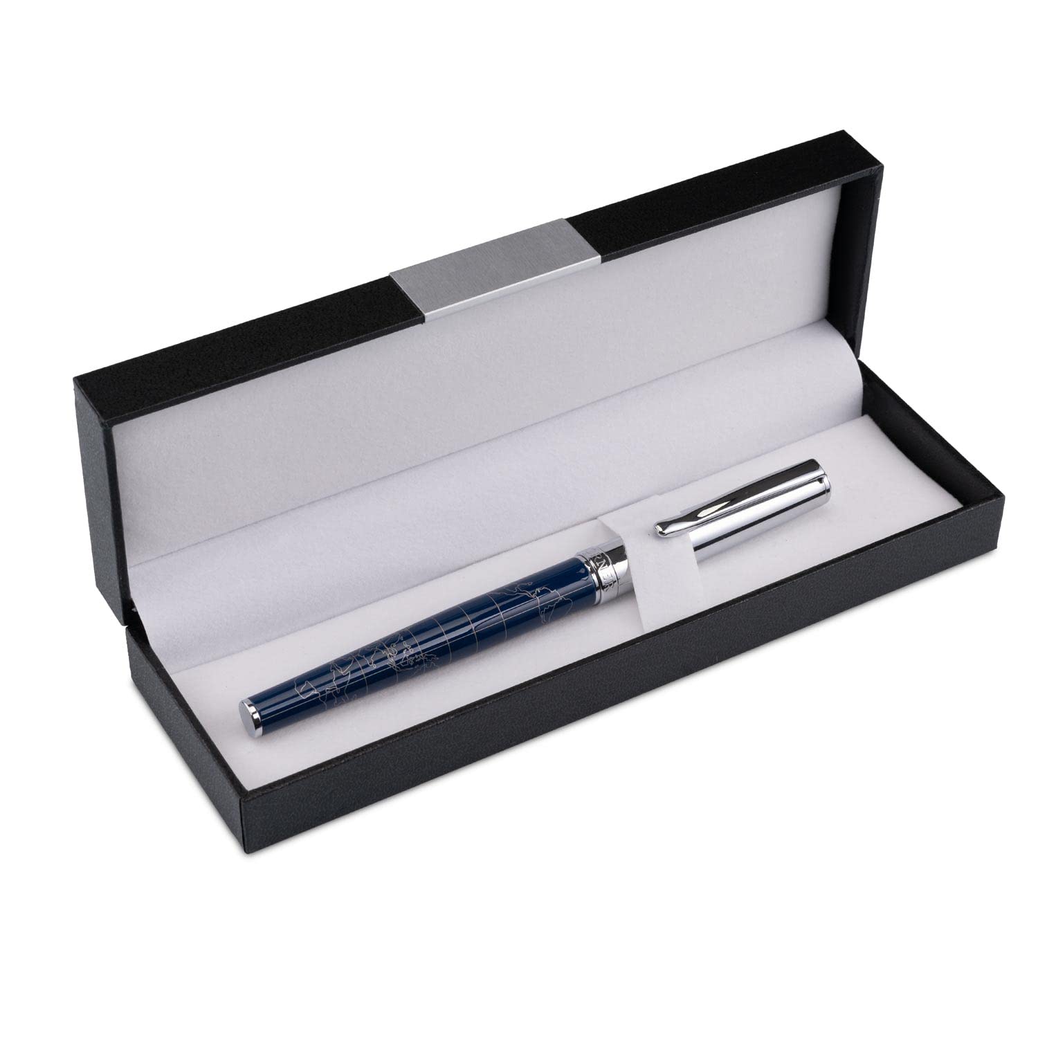 Hörner TERRA- Hochwertiger Füllfederhalter Blau mit Gravur I Premium Geschenkbox I Tinte in Schwarz I Luxus Design I Edel Feder Made in Germany I Attraktiver Stift für Herren und Damen