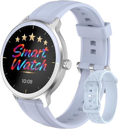 PROTKPETS Smart Watches for Women Men 1.27" HD Fitness Tracker with Heart Rate/Sleep/Step/SpO2 Monitor, IP68 Waterproof Wa...
