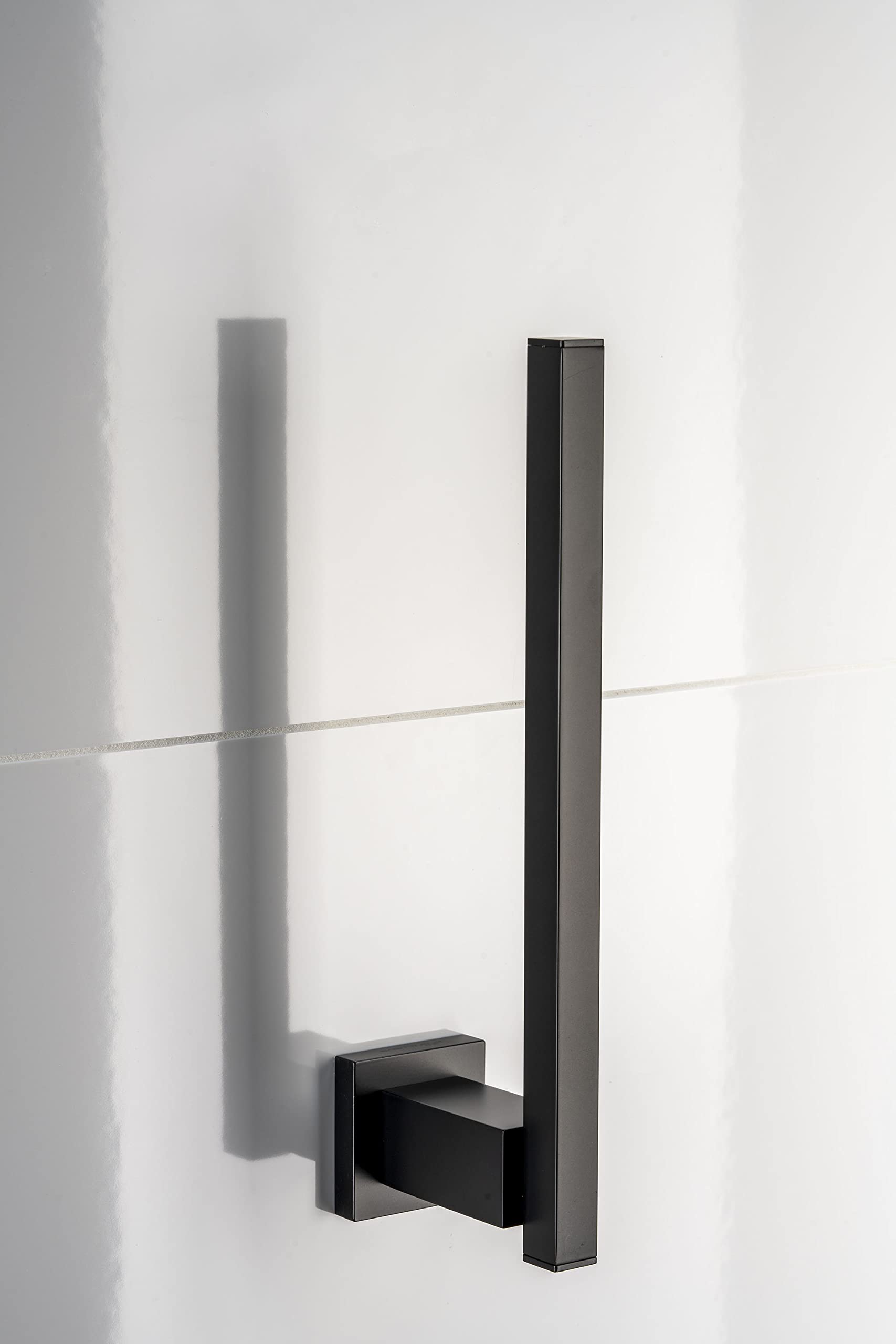 270S1-B Porta Rollos de Papel Higienico | Soporte de Pared Latón Cromado | Diseño Moderno, Elegante y Negro Mate para Baño