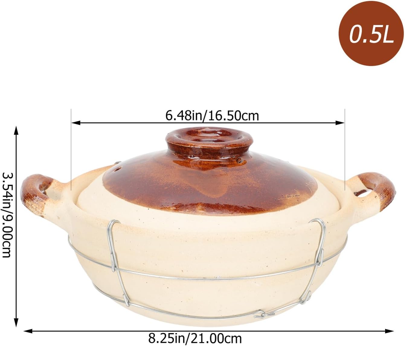 Household Single Handle Casserole Pot Stewing Cooking Pot for Rice Soup and Braised Dishes Heat-resistant Kitchen Cookware for Home Use and Family Gatherings