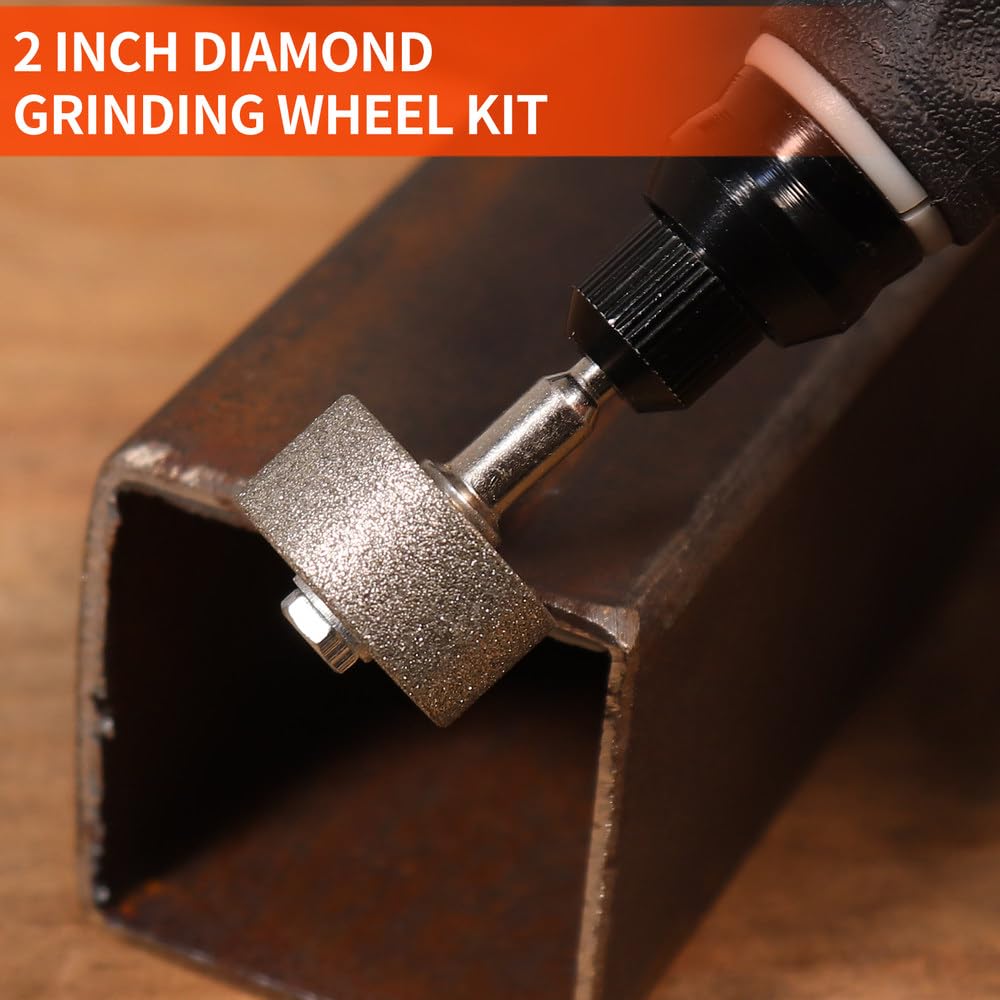 Tête de meulage de type cylindre diamanté de 20 mm, roue abrasive pour bijoux en jade, bracelet, pierre de verre, outil de polissage avec tige de 3 mm, 5 pièces, 1