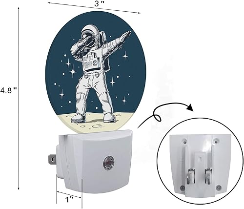 Miniatura 2 de Axayaz Luz nocturna de astronautas espaciales, divertida, universo, planeta, luna, estrellas, lunares, enchufable, lámpara de noche, sensor