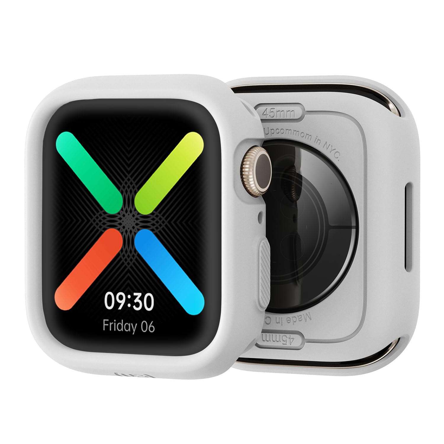 Upcommon Fit-X Case Compatible with Apple Watch 45mm Series 9/8/7 Bumper Case Slim Rugged Soft TPU Protective Cover, Drop & Shockproof [Band not Included] - Cool Grey