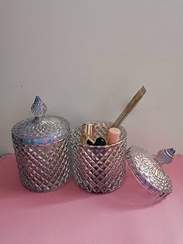 【値下げ中】LAN glasswork ガラス　蓋付き容器 小物入れ 値下げ中】LAN glasswork ガラス 蓋付き容器 小物入れ