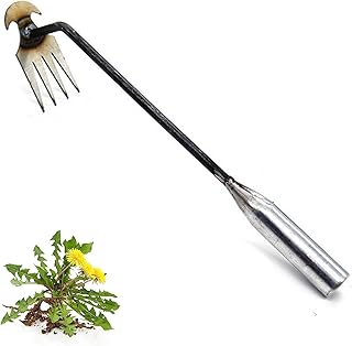Weed Puller Tool, 4 Teeth Garden Weed Pulling Tool, Portable Garden Weeder Tool Weeding Grass Root Remover for Vegetable Backyard Farm