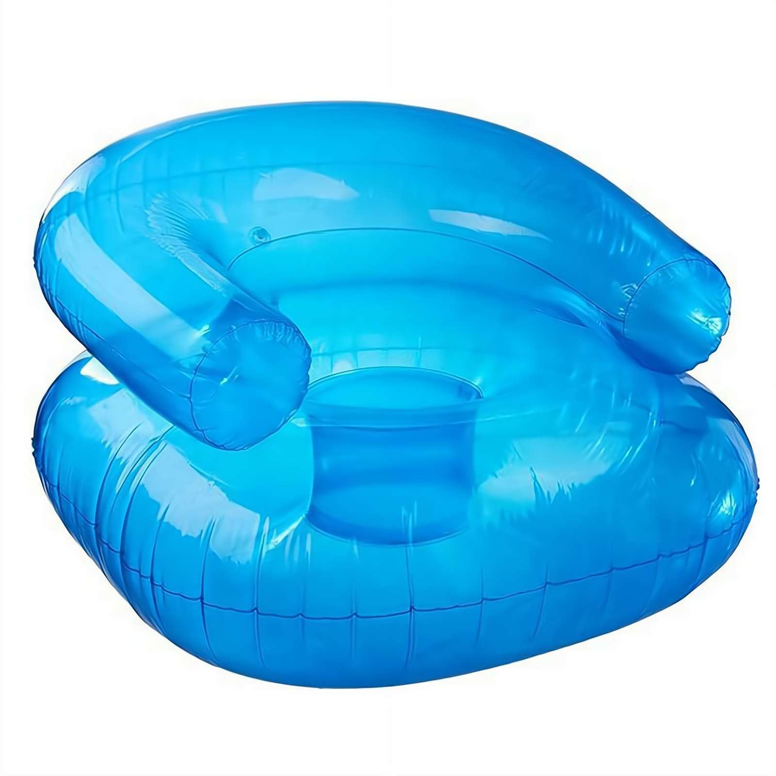 Inflatable Chair, Transparent Ergonomic Blow Up Chair, PVC Inflatable Sofa for Indoor Bedroom Balcony Outdoor Garden Pool Relaxation Blue, Easy Inflation with Lightweight Portability