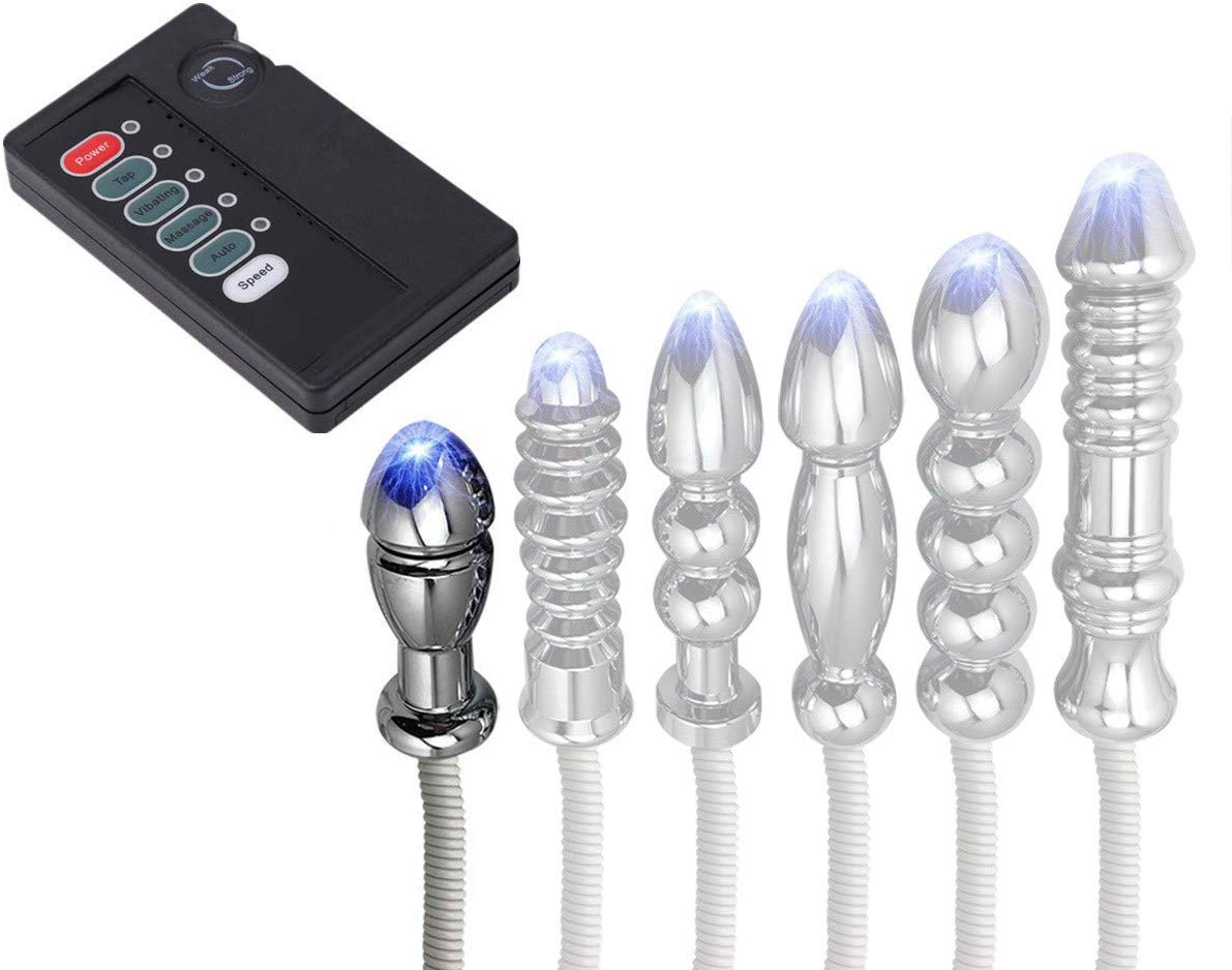Electro Shock Sex Anal Plug Dildo Vaginale Elettro Stimolazione in acciaio Inossidabile Stimolatore Anale Butt Plug Dildo Massaggiatore di Giocattoli Sessuali Bdsm per Donne, Uomini, Coppie,A1