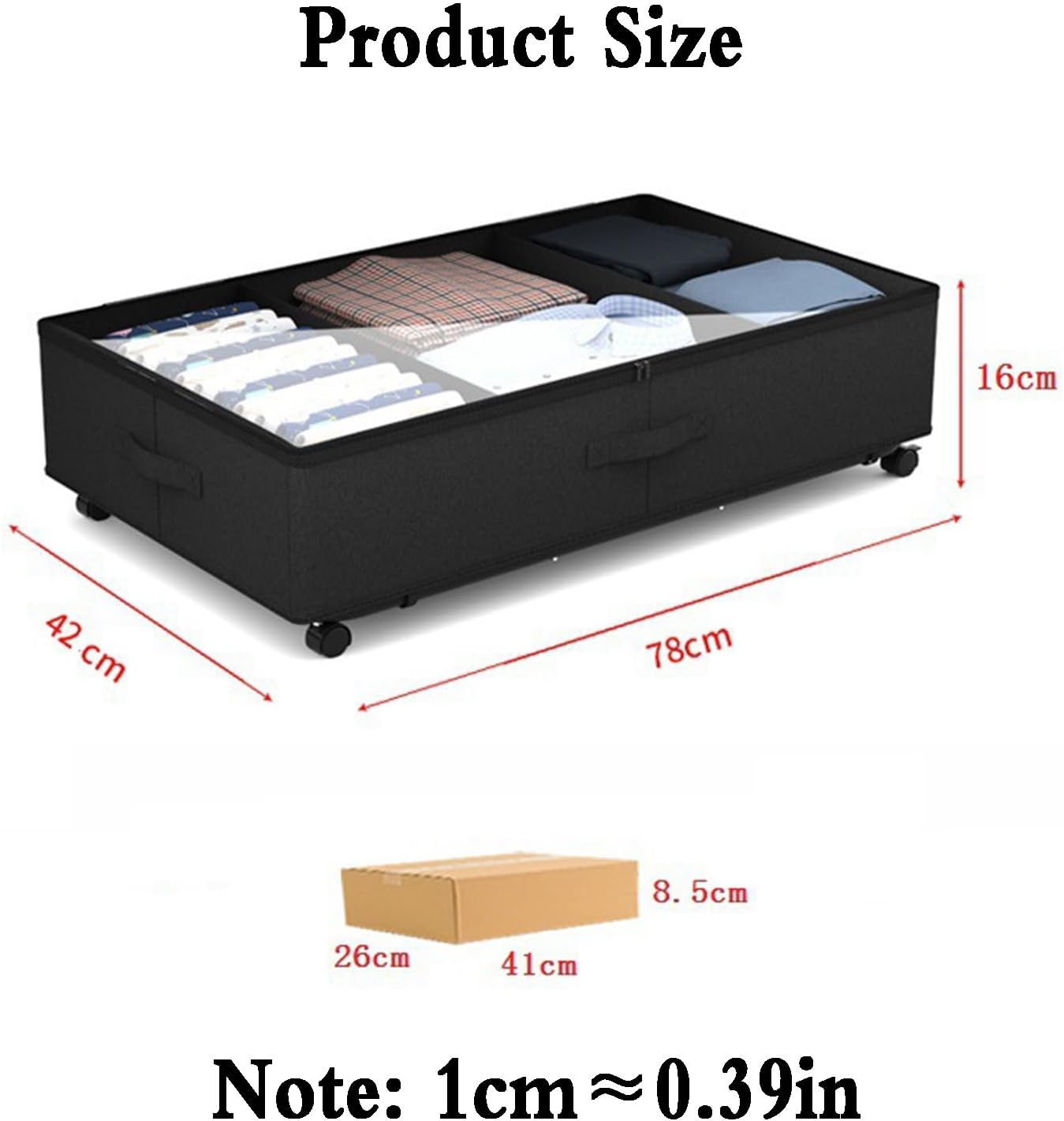 Under Bed Storage with Wheels, 2 Pack Under Bed Storage Containers, Large Under Bed Rolling Storage with Lid, Bedroom Storage Organizer for Clothes, Shoes, Toys (Blue 1 pack)