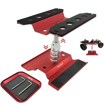 rc car work stand aluminum repair workstation with screw tray for 1/8 1/10 1/12 1/16 traxxas axial arrma redcat crawler monster truck