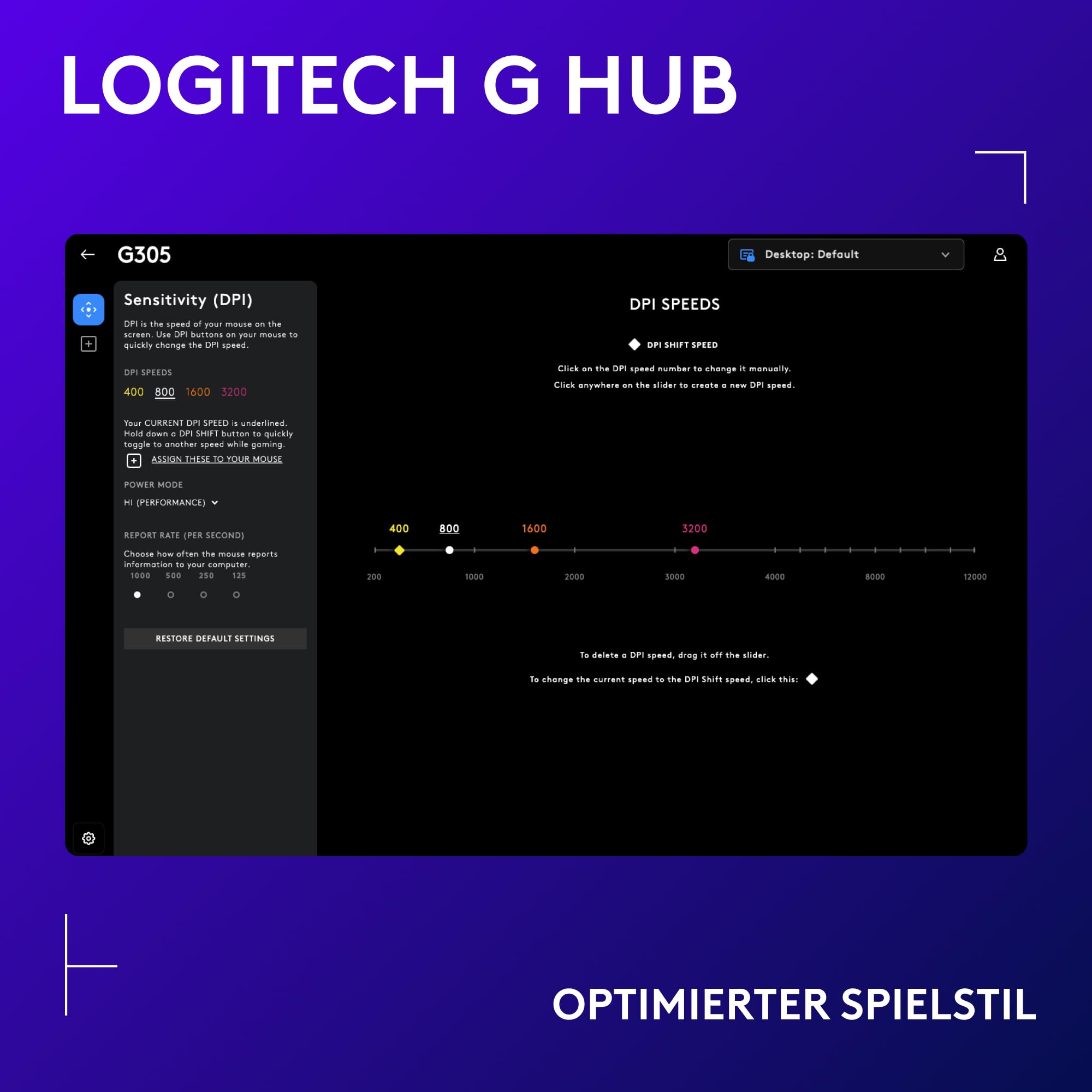 Logitech G G305 LIGHTSPEED kabellose Gaming-Maus HERO 12K DPI Sensor Wireless 6 Tasten 250h Akku Schwarz