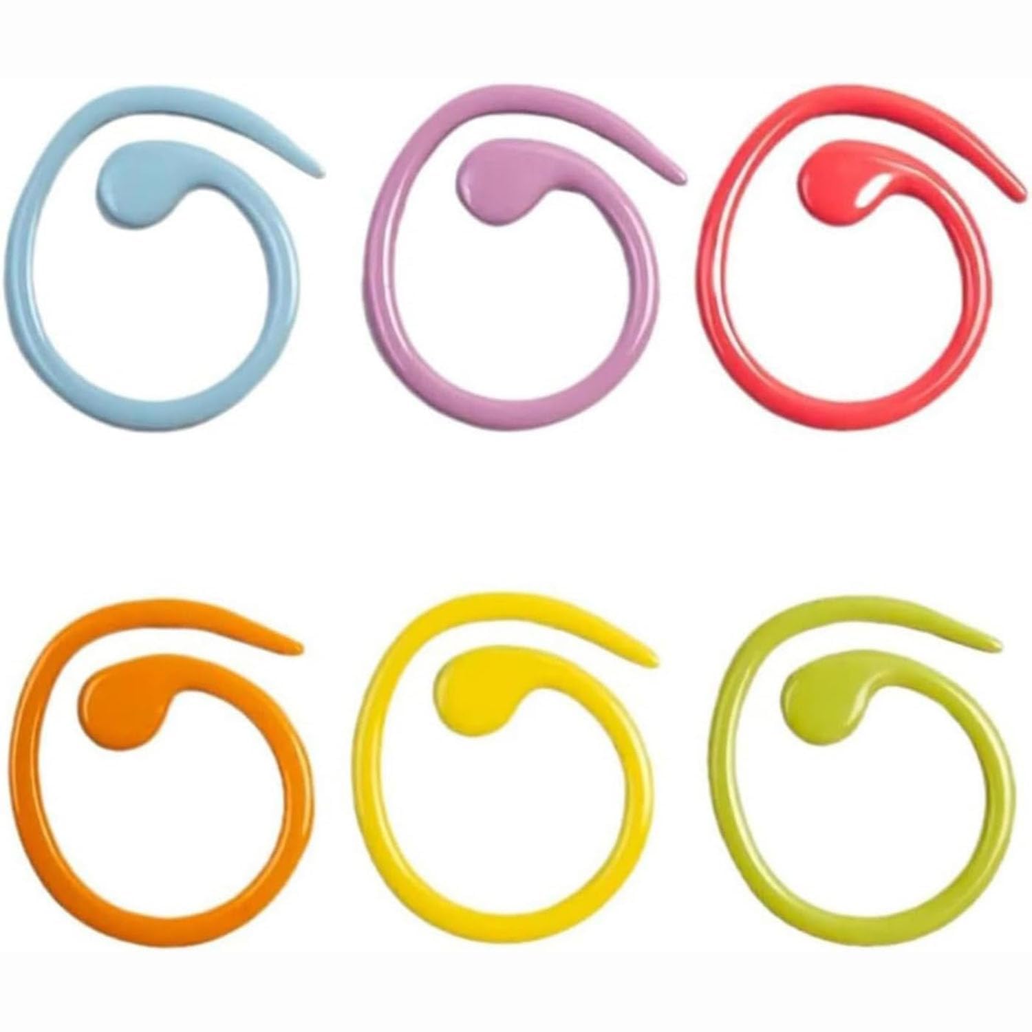 Nbiwtowo Colorful 60Pcs Stitch Markers, Helical-Shaped Crochet Stitch Markers, Metal Ring Multicolor Crochet Locking Markers, For Knitting, Crocheting, Diy Handmade Crafts(6 Colors)