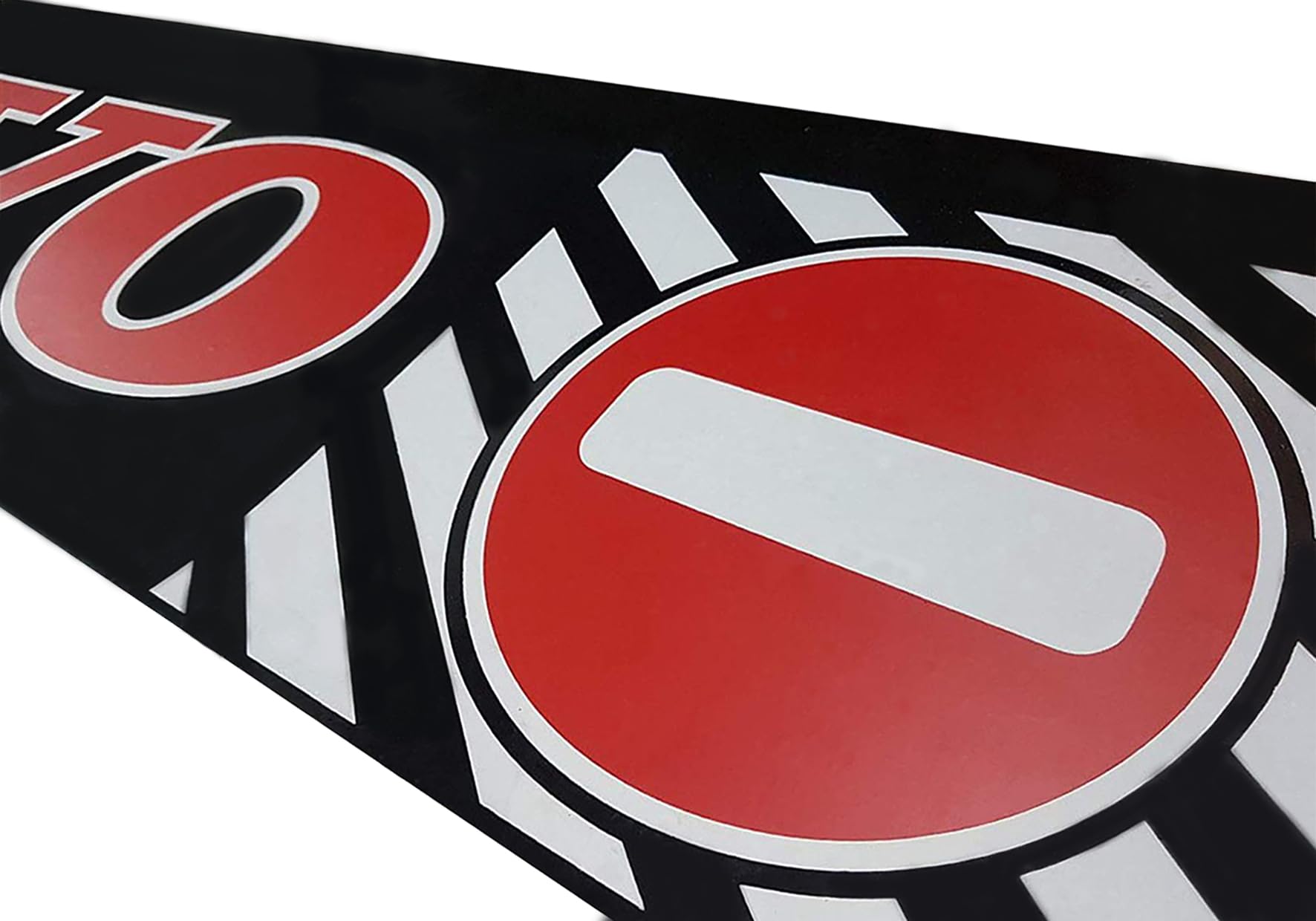 Grembiule lungo posteriore in gomma dura per camion Volvo Truck rimorchio paraspruzzi 240 x 35 cm, nero con simboli del traffico e scritta rossa