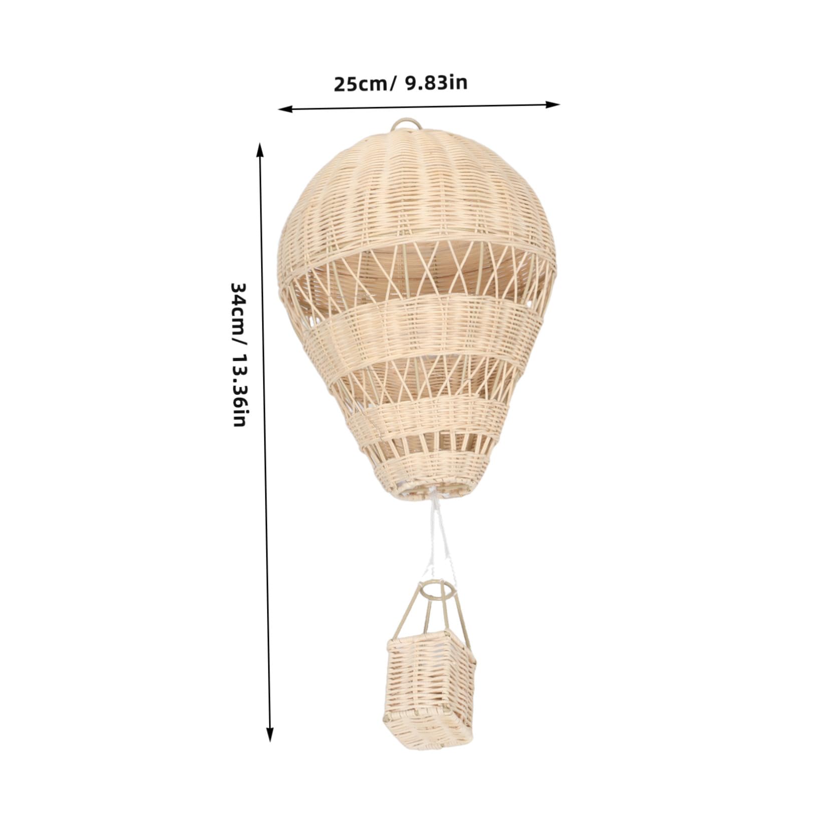 Uonlytech Geflochtener Heißluftballon Vielseitig Einsetzbar aus Natürlichem Rattan Hängende Dekoration mit Lichterkette Handgefertigt im Pastoralen Stil für Kinderzimmer