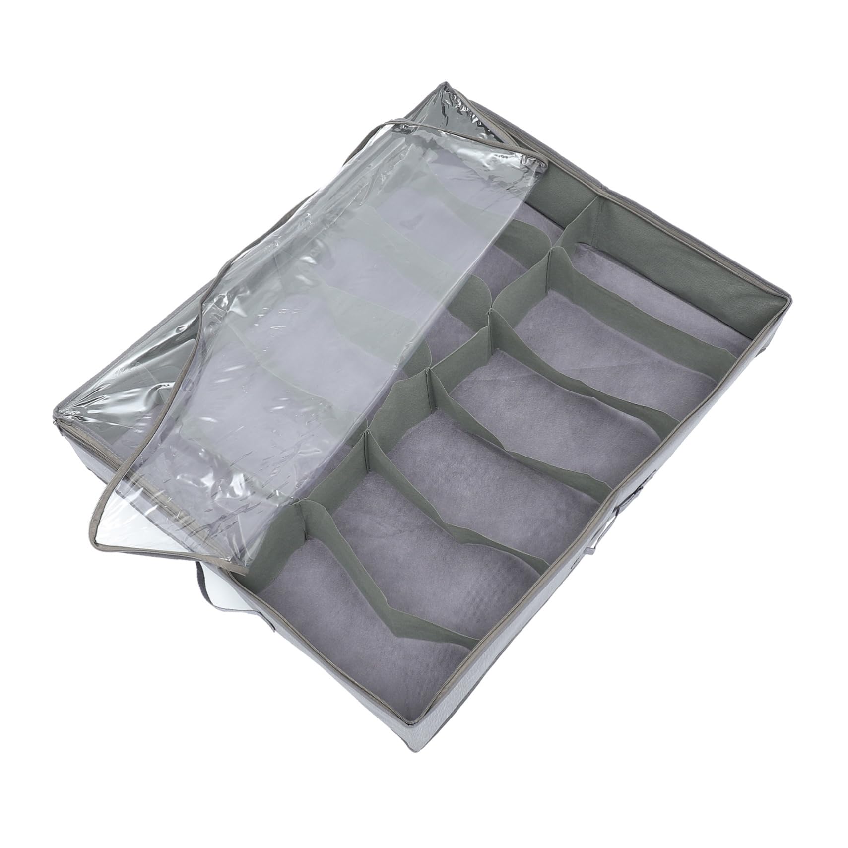 Hohopeti Zipper Style Shoes Storage Box with Transparent Lid Space Saving Underbed Container Capacity Organizer for Closet Practical Design for Easy Access and Use