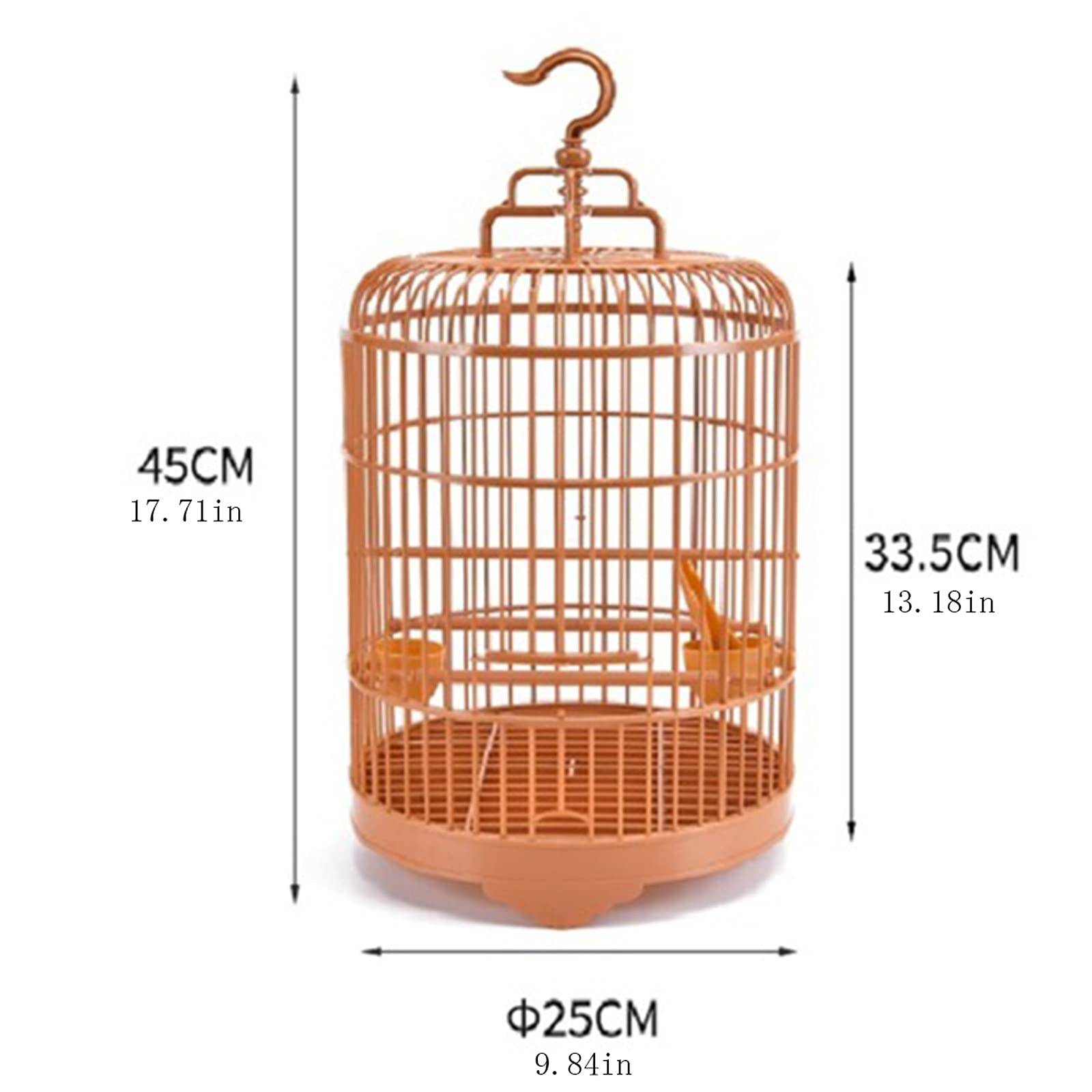 Klatka dla ptaków Okrągła klatka dla ptaków z podajnikiem Pełny zestaw Plastikowa klatka dla ptaków Przewoźnik dla małych ptaków Wszechstronna wentylacja Możliwość odłączenia Klatka dla ptaków