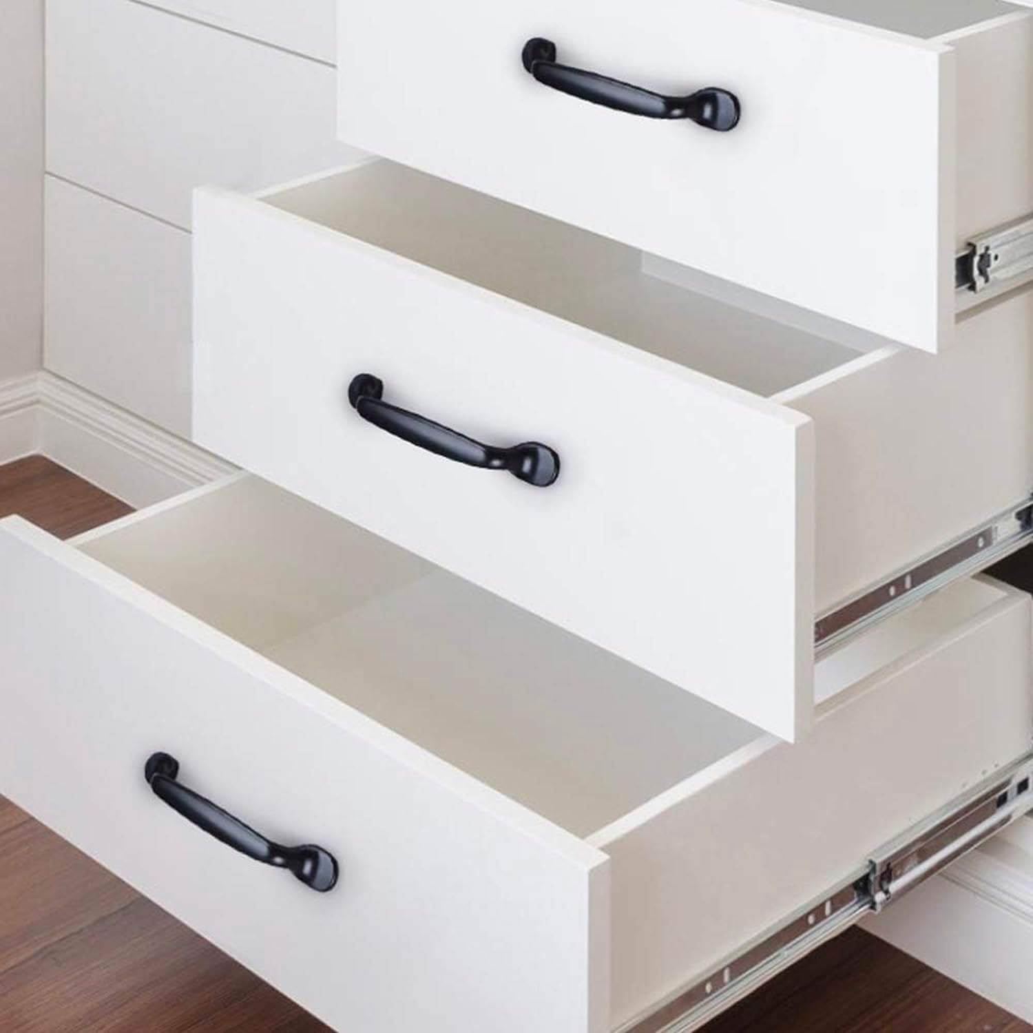Set 5 Binari per Cassetti con Chiusura Soft 50x45cm - Guide Lineari a Sfera per Cassetti ad Estrazione Totale, Capacità 35Kg