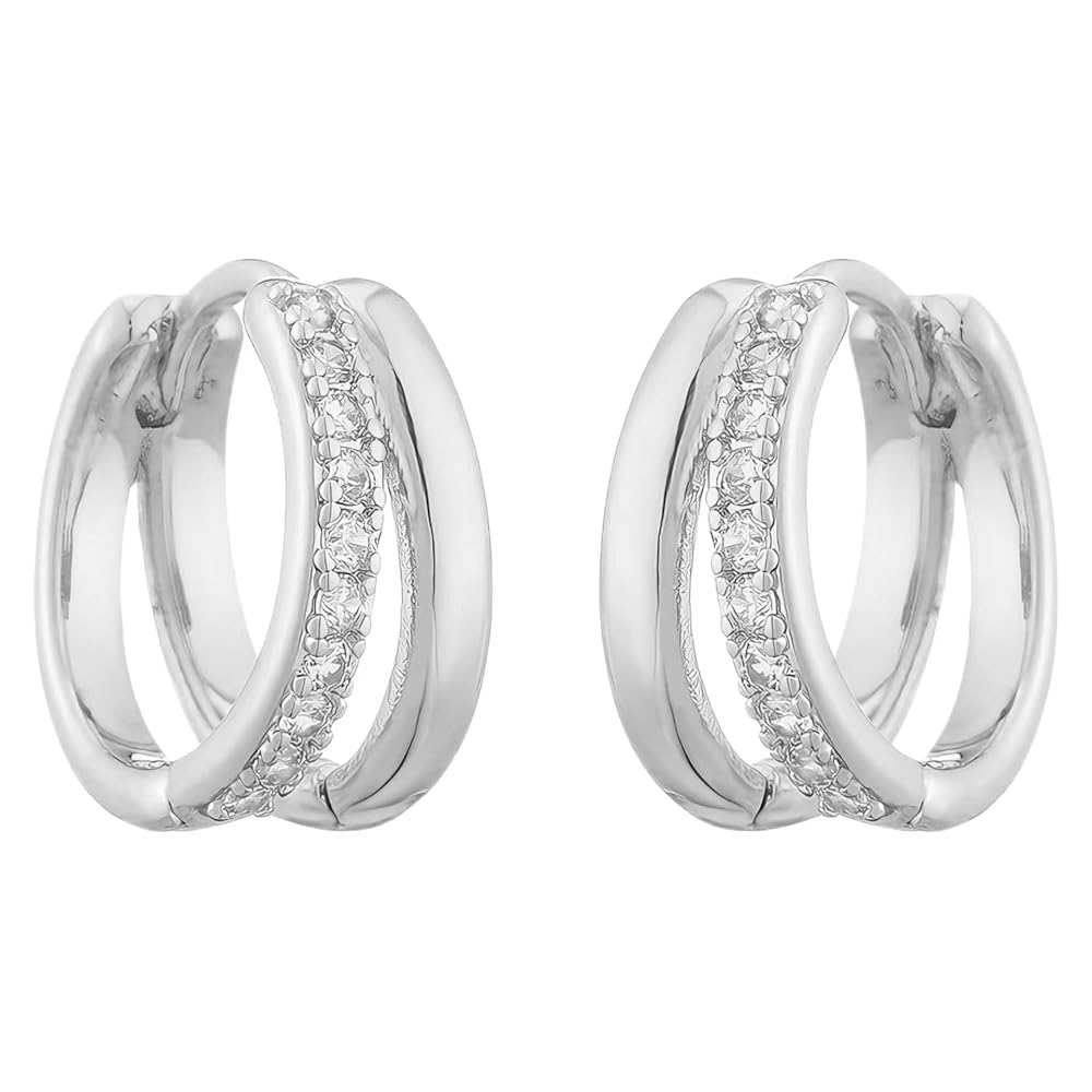 Amazon.com: HUARJO 14K Gold Plated Small Double Hoop