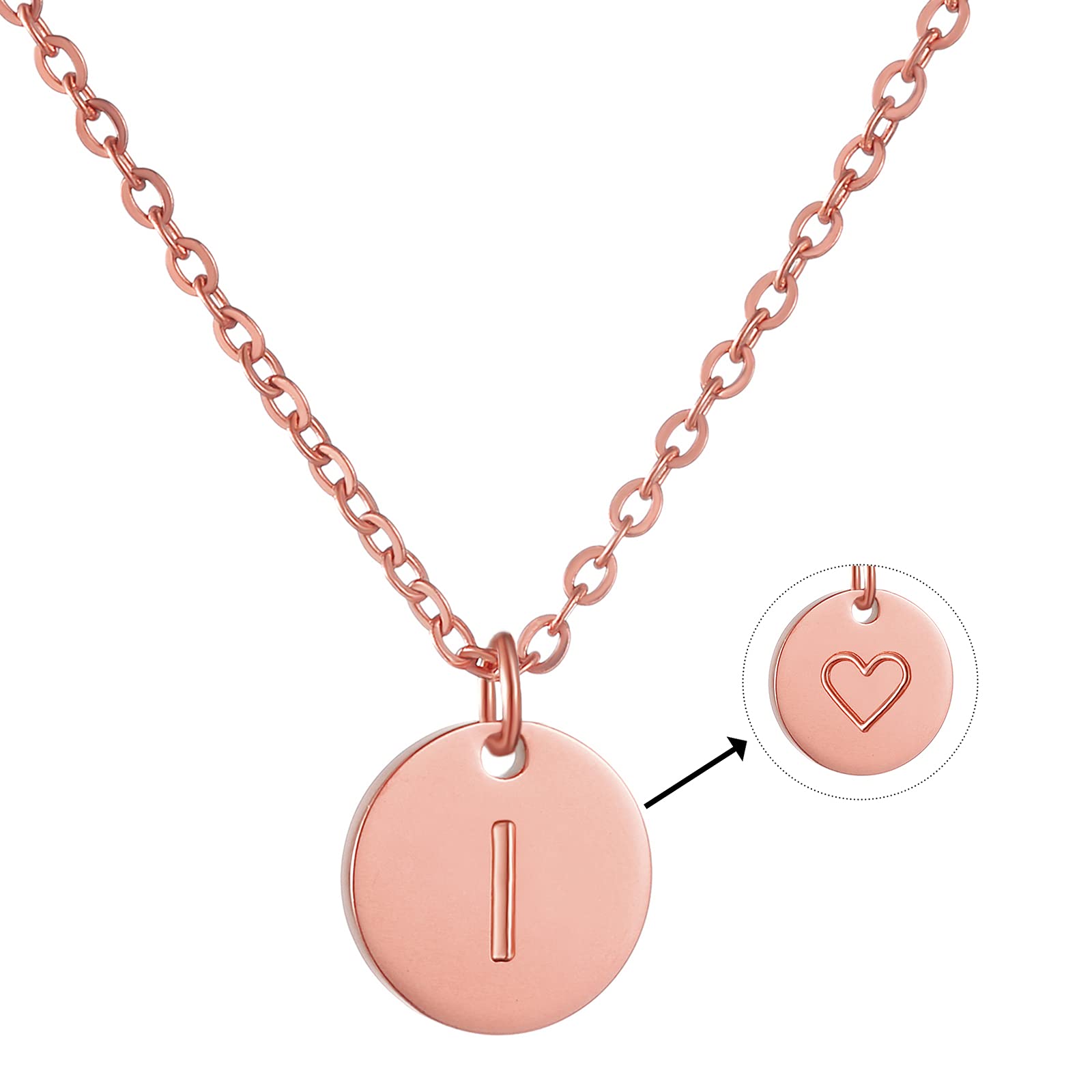 AFSTALR Damen Initialen Kette Buchstaben Anhänger Gold/Rosegold/Silber Kette mit Herzen Geburtstagsgeschenk für Mädchen