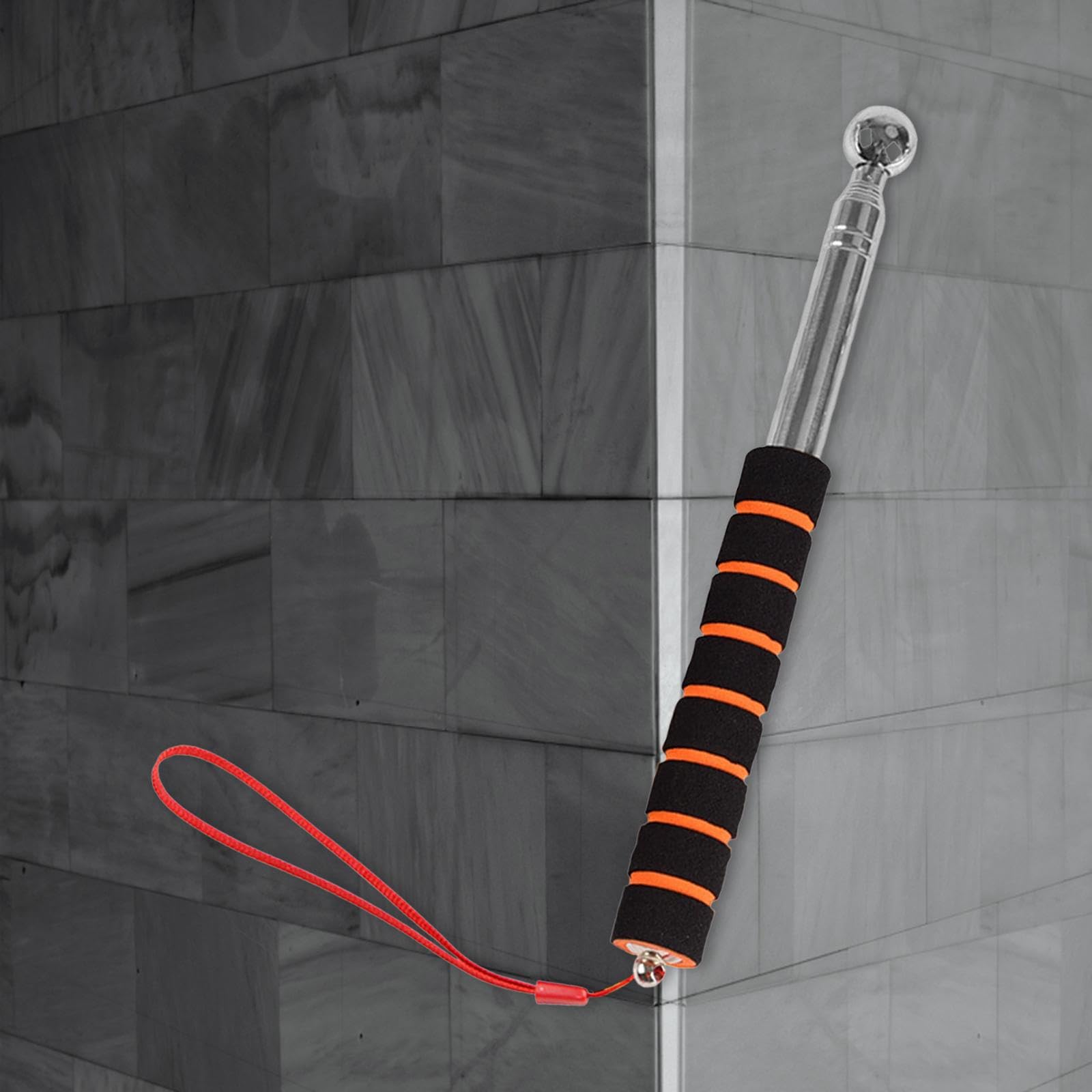 Drum Pole Teleskopischer Inspektionsstab Edelstahl Handwerkzeug Stoßfest Tragbar für Gebäudeuntersuchung Fliesentest Renovierungsarbeiten, 160cm