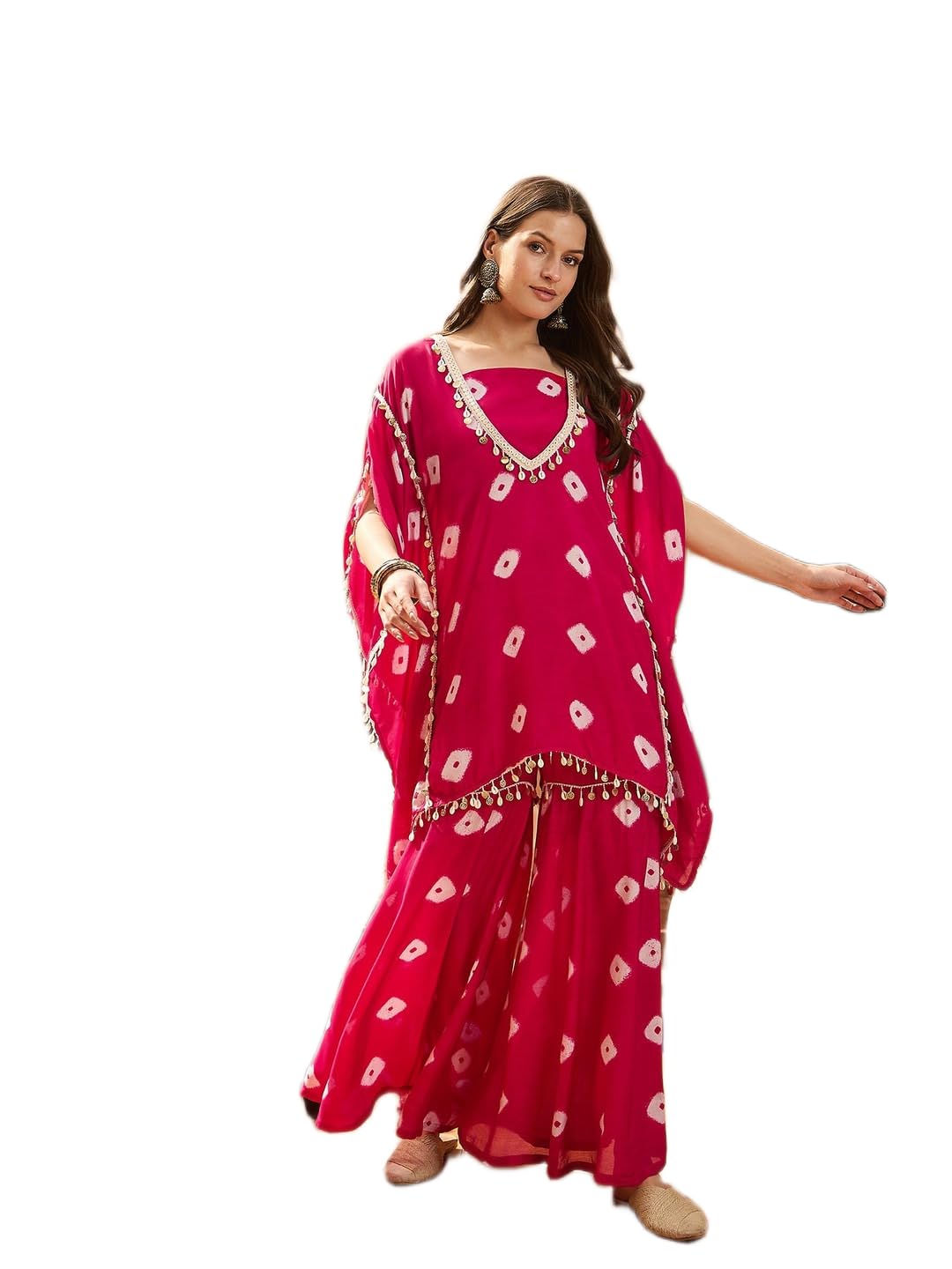 Bandhej Printed Kaftan Tube Top & Sharara Set(AZ 3042 KAFTAN ETHNIC SET)-image-31