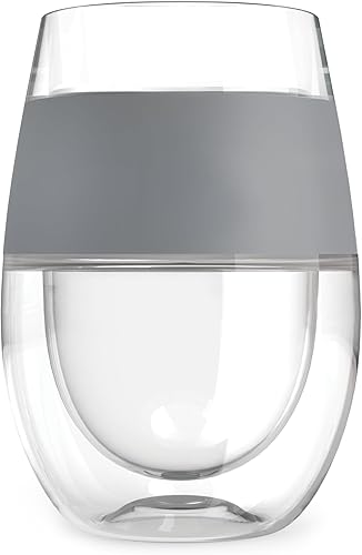 Miniatura 10 de HOST Juego de 4 vasos de enfriamiento de plástico con aislamiento de doble pared para bebidas congelables con gel de congelación copas de vino para