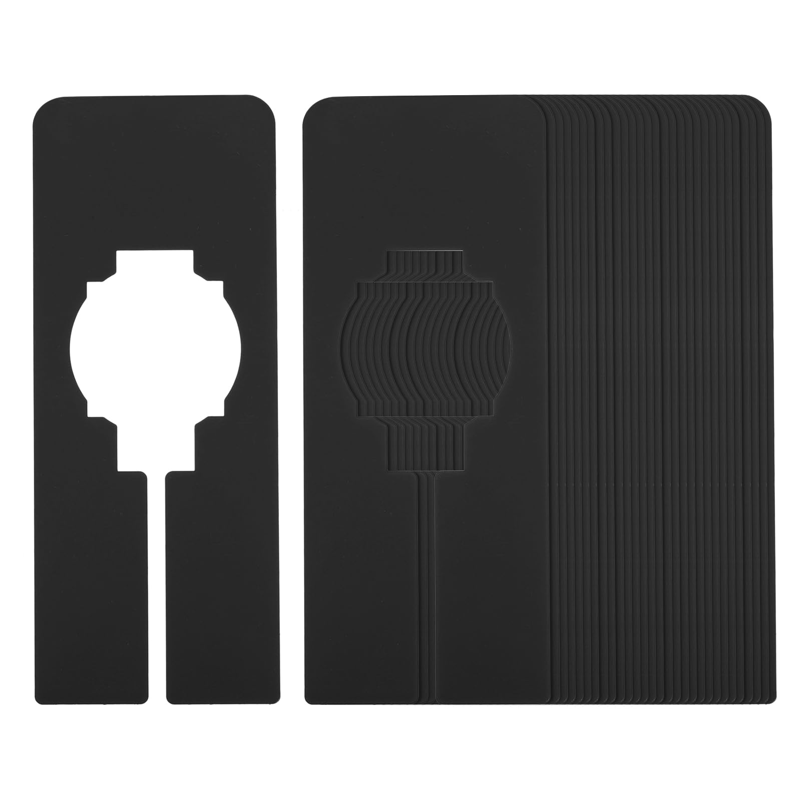 PATIKIL Clothes Dividers for Hanging Clothes 30 Pack Rectangle Closet Clothing Rack Size Dividers Blank Labels Sorting Rectangular Separator for Closet Black