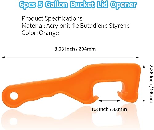 Miniatura 2 de Bivethoi 6 llaves de apertura de tapa de cubo de 5 galones, herramienta de abrebotellas de plástico, levantador de tapas de cubo, herramienta para
