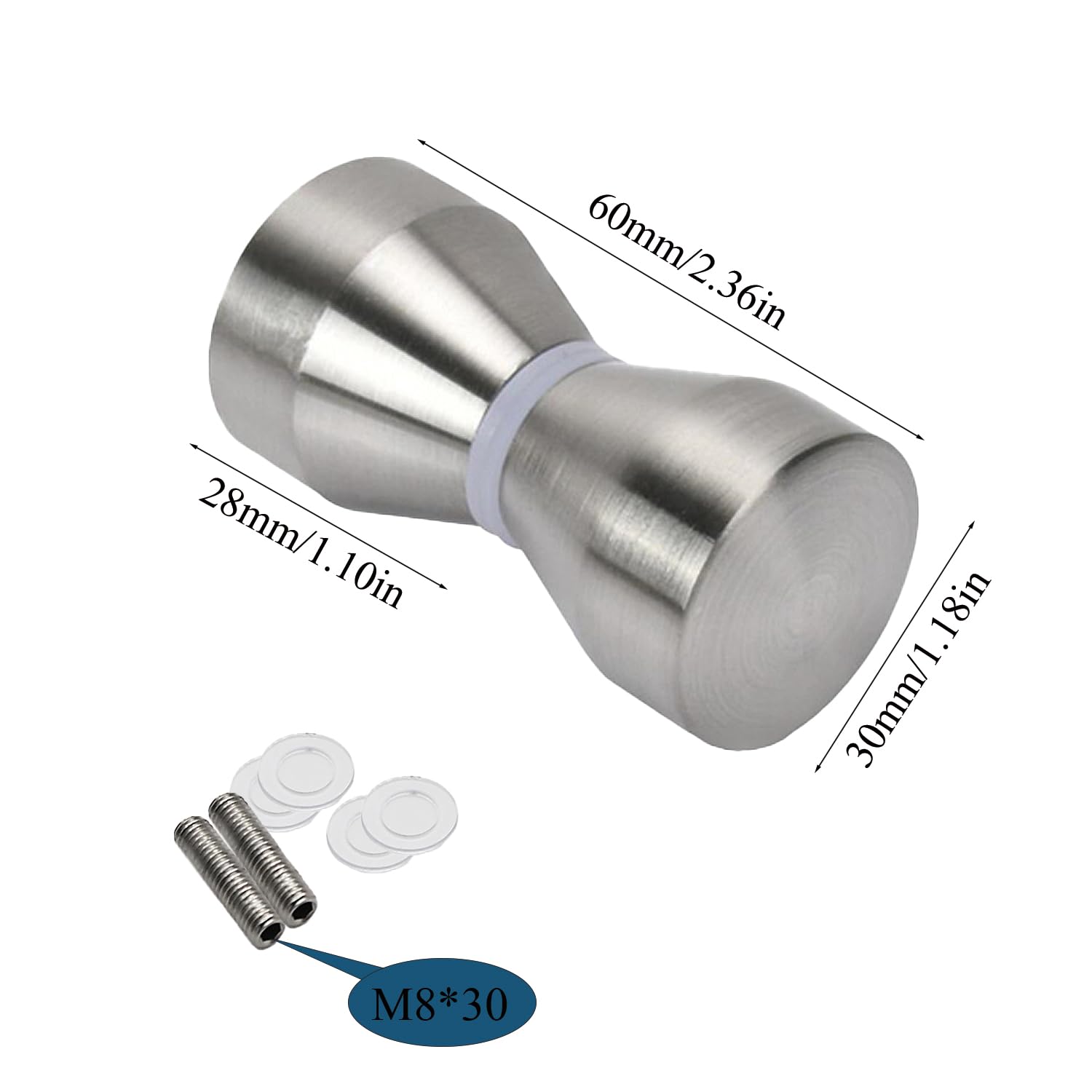 Maniglia per Porta Doccia in Vetro Pomelli Box Doccia 2 Coppie Maniglia Porta Scorrevole Doccia Spazzolato Pomelli Doccia Acciaio Inox 304 Pomolo Porta Vetro 6-18mm per Cucina Bagno Casa Ufficio Hotel