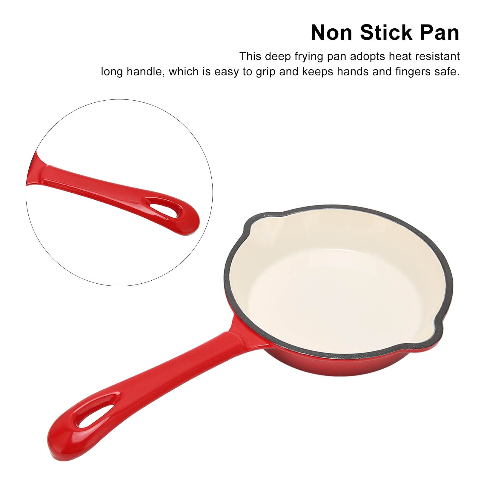 Sartén antiadherente para tortillas de hierro fundido y esmalte, sartén para tortillas de 15 cm de profundidad, apta para horno y todos los fuegos (gas, eléctrico e inducción)