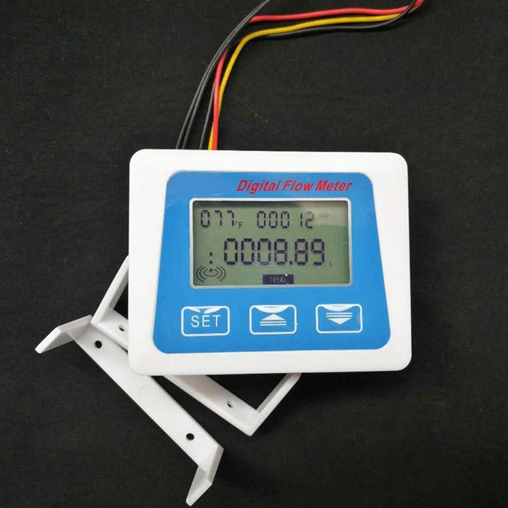 Pantalla LCD digital sensor de flujo de agua medidor medidor de caudal de líquido sensor de nivel de fluido rotómetro medidor de temperatura monitor