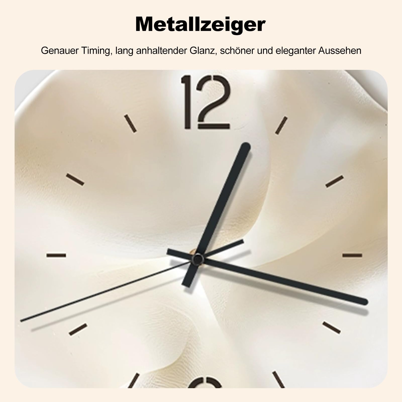 Ergocar Wanduhr, Art-Deco Ohne Tickende Sounds Modernes Kristallporzellan Dreidimensionales Zifferblatt Für Wohnzimmer, Schlafzimmer, Studium, Bürodekoration