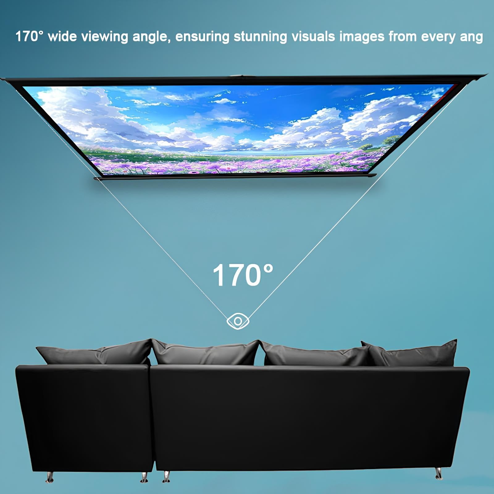Ecran de Projection Portable sur Pied 30/40/50 Pouces, 4K HD Éecran Videoprojecteur de Table pour Intérieur Extérieur(30inch (4:3))