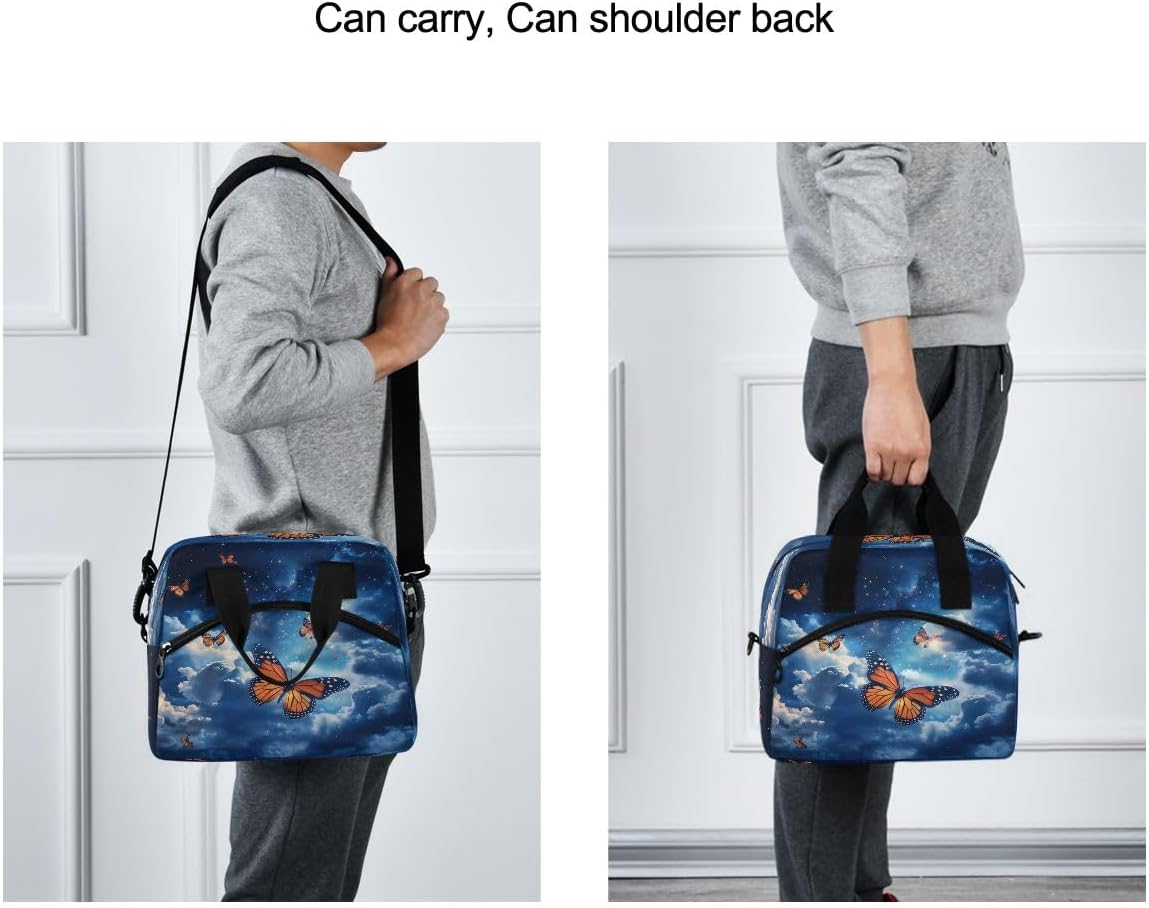 Lunch Bag for Kids Butterfly Sky Cooler Lunch Box Large Capacity Lunch Organizer for Boys Girls image 5