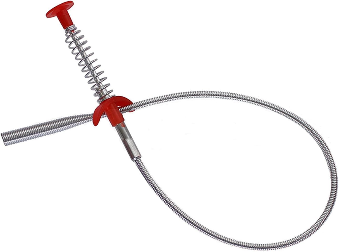 WHMING 24” Flexible Grabber Pickup Tool, Retractable Claw Retriever Stick, Snake & Cable Aid, Use to Grab Trash & a Drain Auger to Unclog Hair from Drains, Sink, Toilet & Clean Dryer Vents