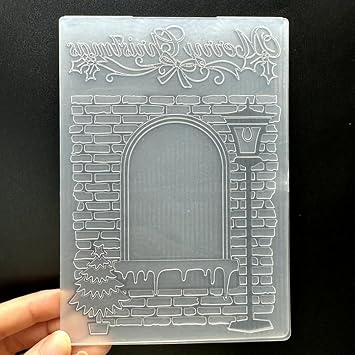 3D Plastic Embossing Folder Template Christmas Window Frame Texture A6 Size for Card Making DIY Scrapbooking Paper Crafting Handmade Crafts Scrapbooking Arts Supplies Scrapbook Decor