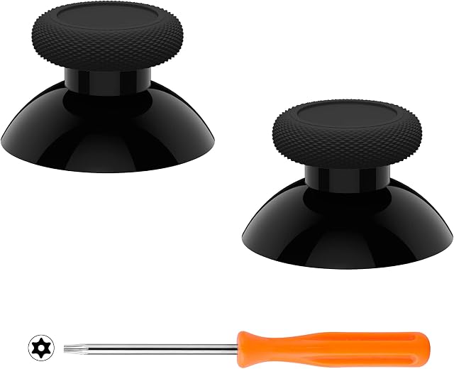 eXtremeRate Black Replacement Thumbsticks for for Xbox Series X/S Controller, for Xbox One Standard Controller Analog Stick, Custom Joystick for Xbox One X/S, for Xbox One Elite Controller
