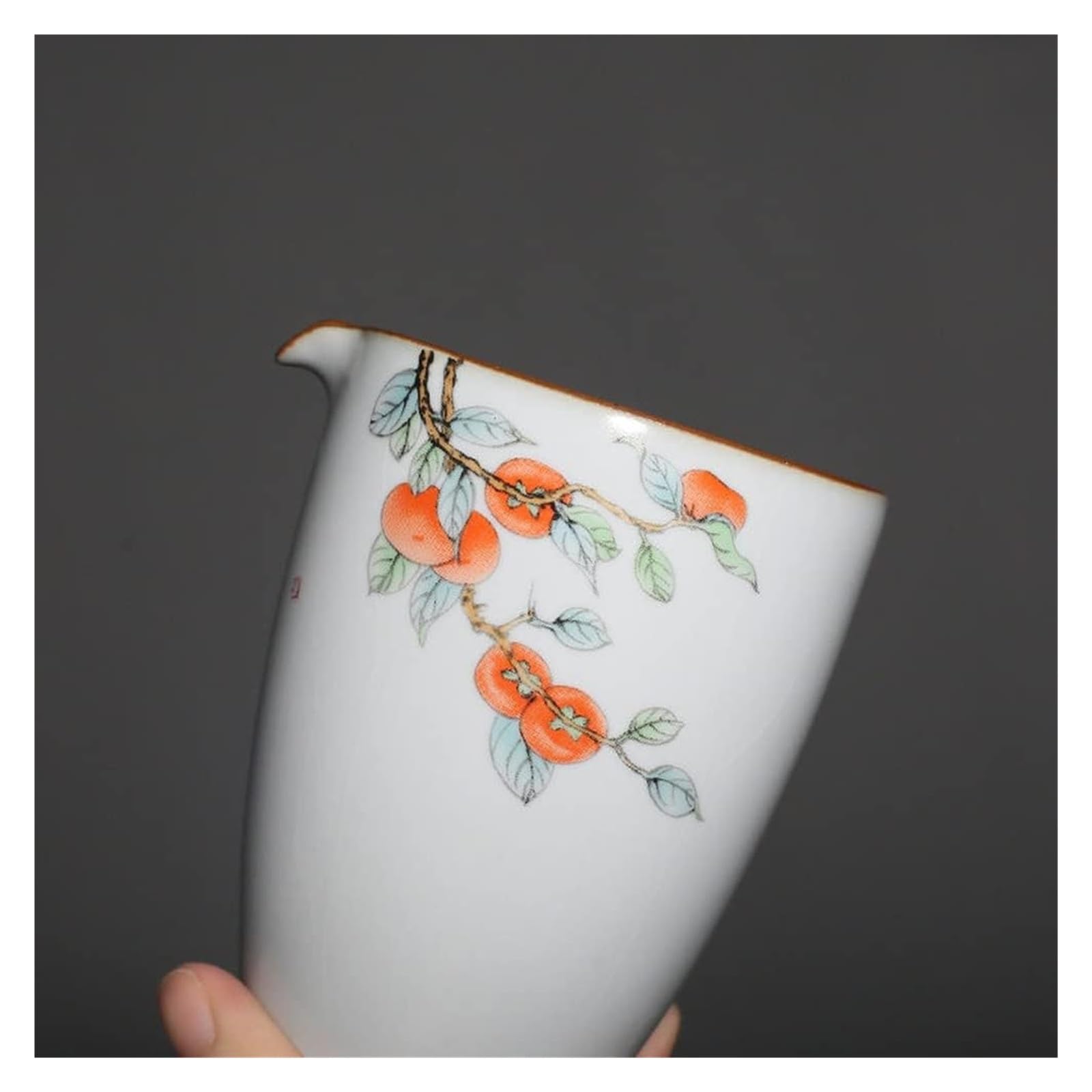 kubki, Filiżanka kawy, filiżanka herbaty, 200 ml ceramiczna Fair Cup wzór persymony Cha Hai zestaw do Kung Fu ceremonia parzenia