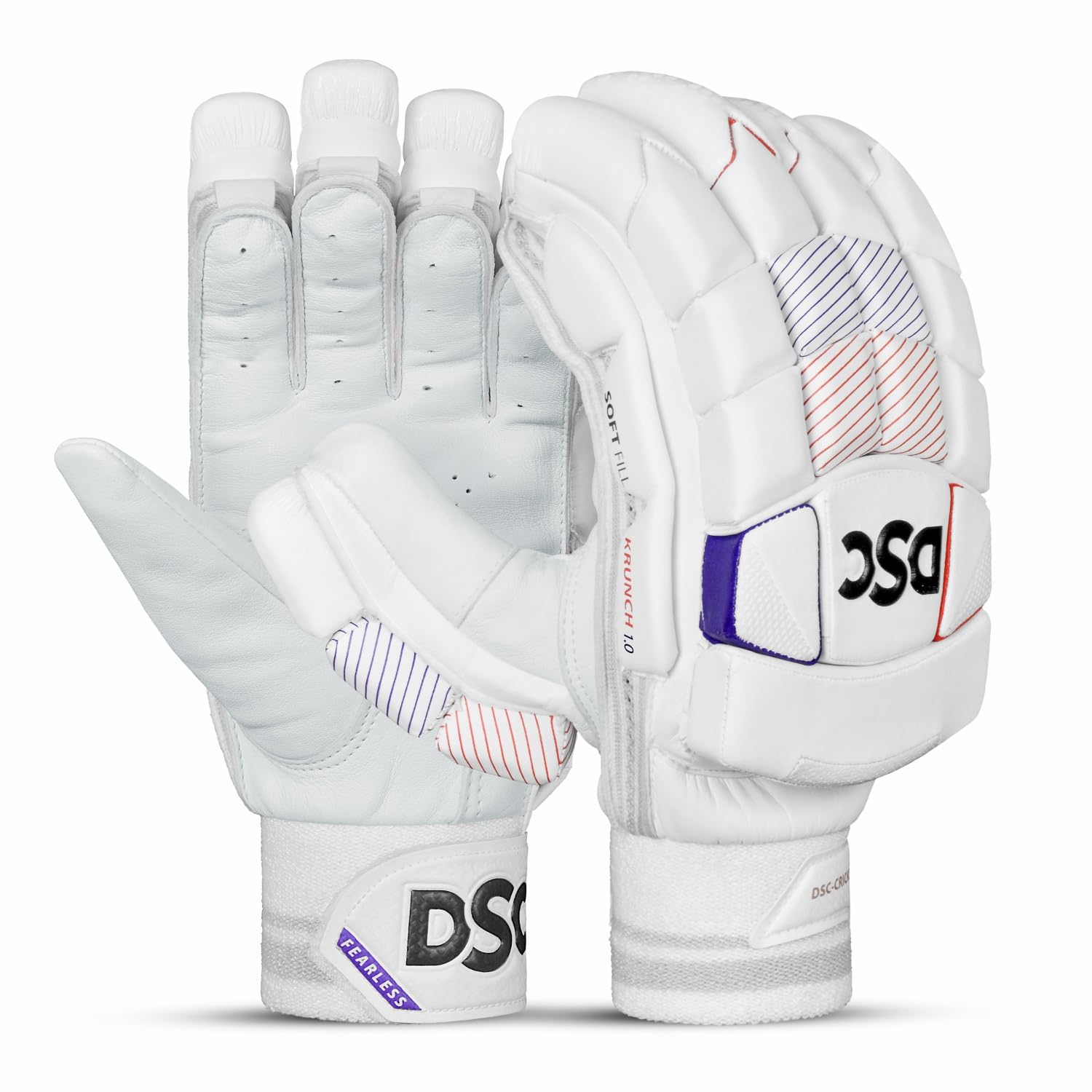 DSC Krunch 1.0 Leather Cricket Batting Gloves for Mens, Size - Mens, Left Hand, White Orange (B09M42RXK7) Amazon Price History, Amazon Price Tracker