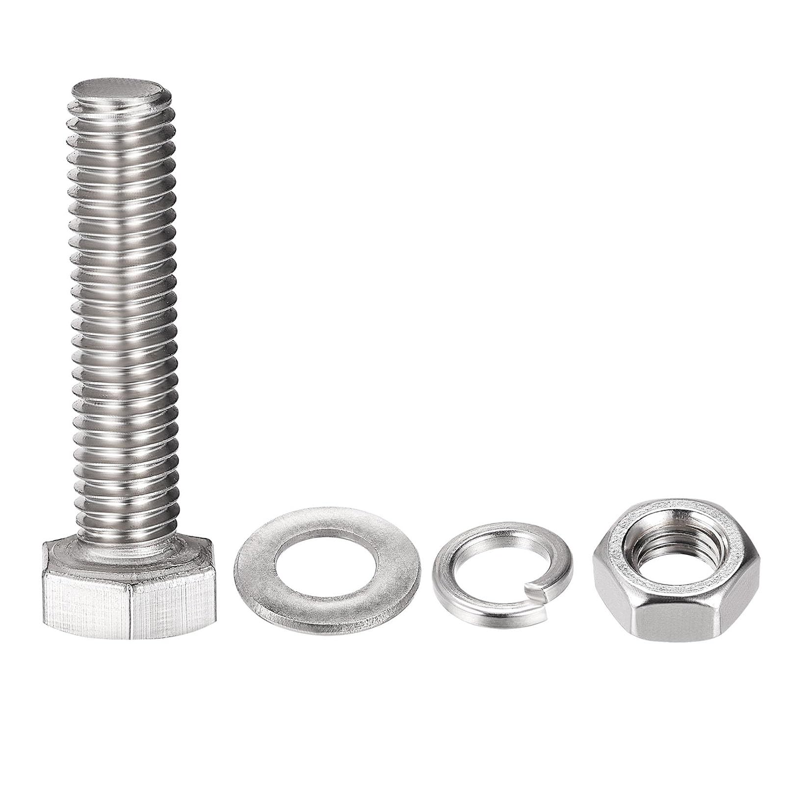 TOP-VIGOR 4Pcs M8 x 35mm Hex Head Screws Bolts, Nuts, Flat & Lock Washers Kits - Image 4