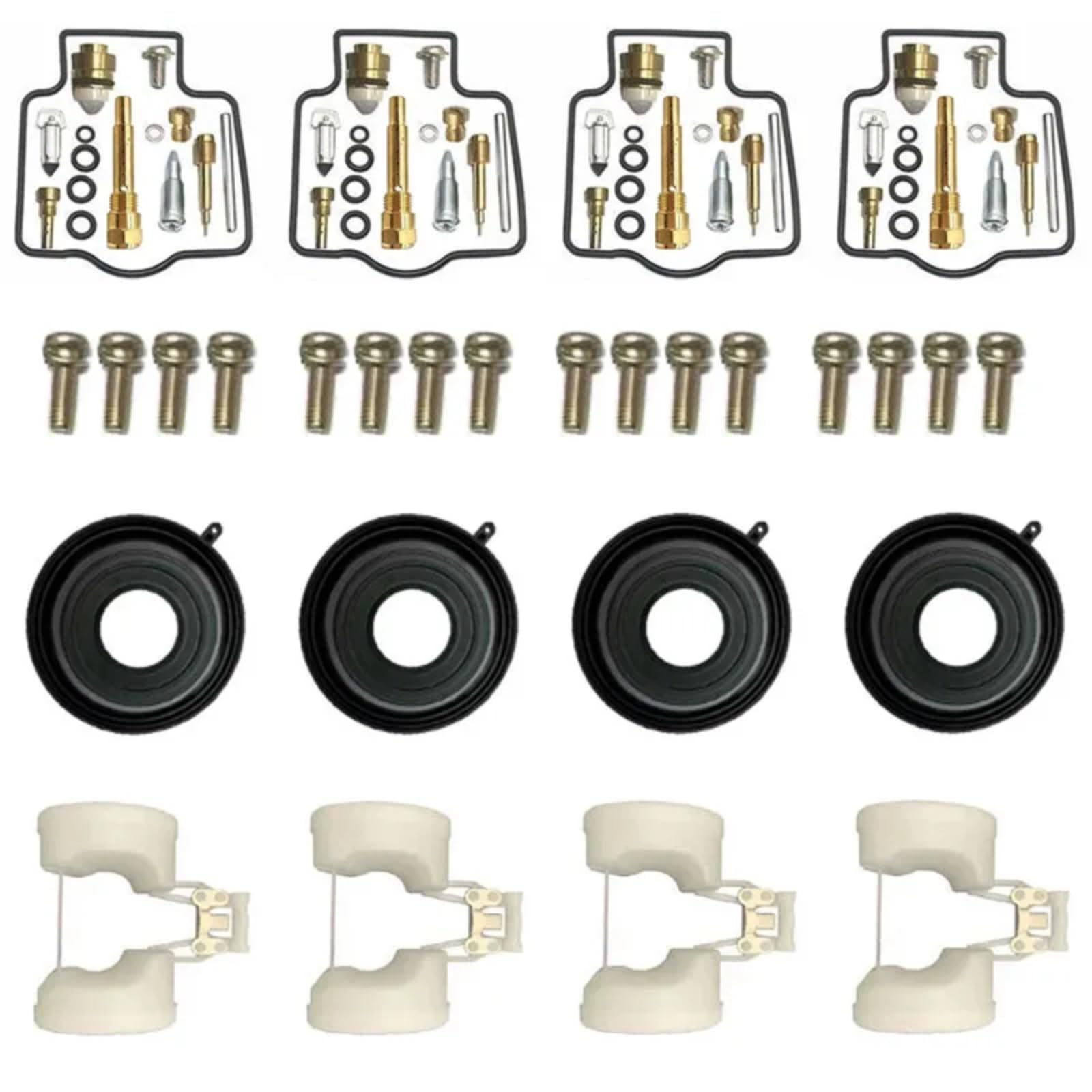 Kit Carburador Repuesto Kit De Reparación De Carburador De Motocicleta Compatible Con Para ZZR600E ZX600 E12H 1993-2001 Diafragma De Émbolo Flotante Del Combustible(D Style)